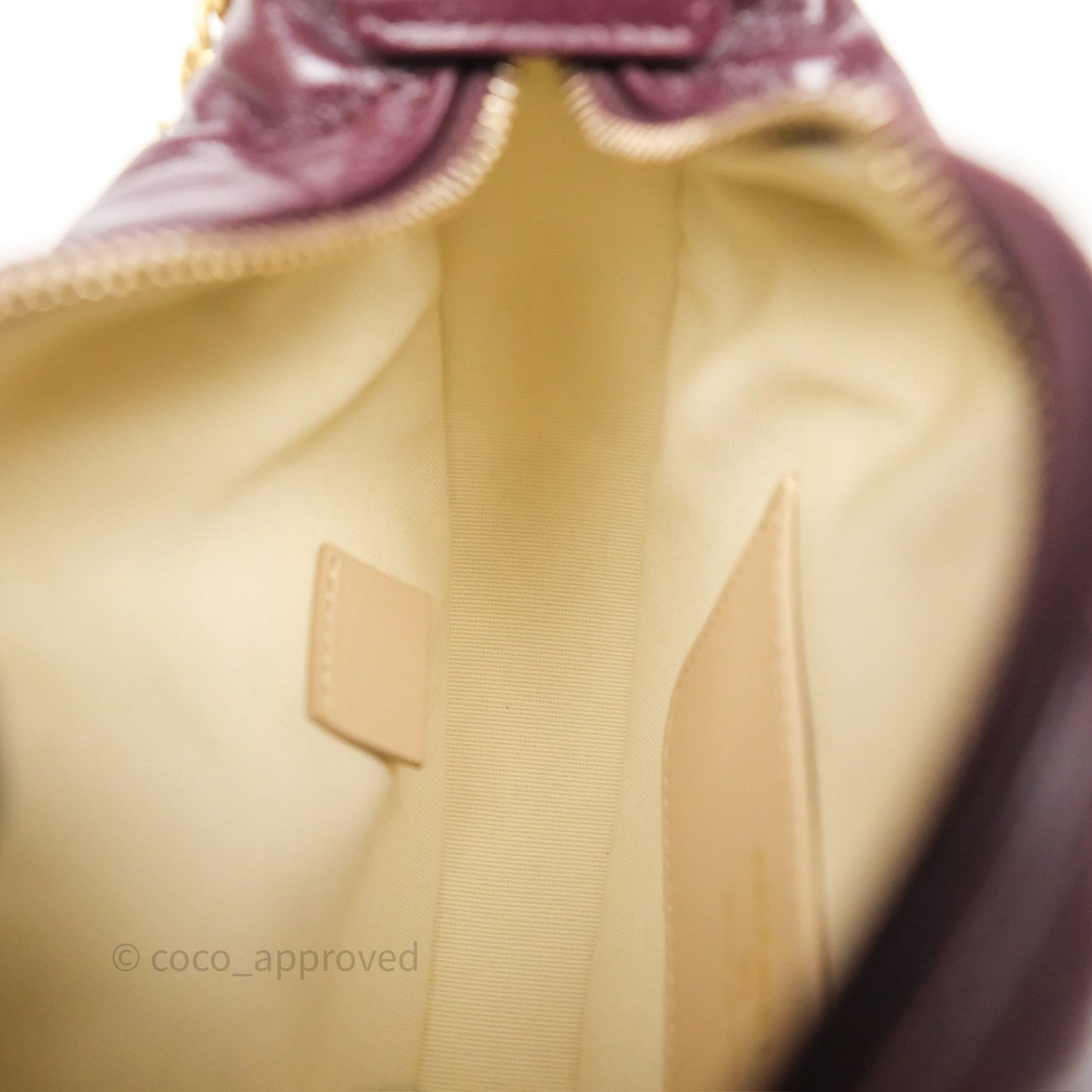 Chanel Mini Hobo Pouch Dark Burgundy Shiny Crumpled Calfskin Aged Gold Hardware