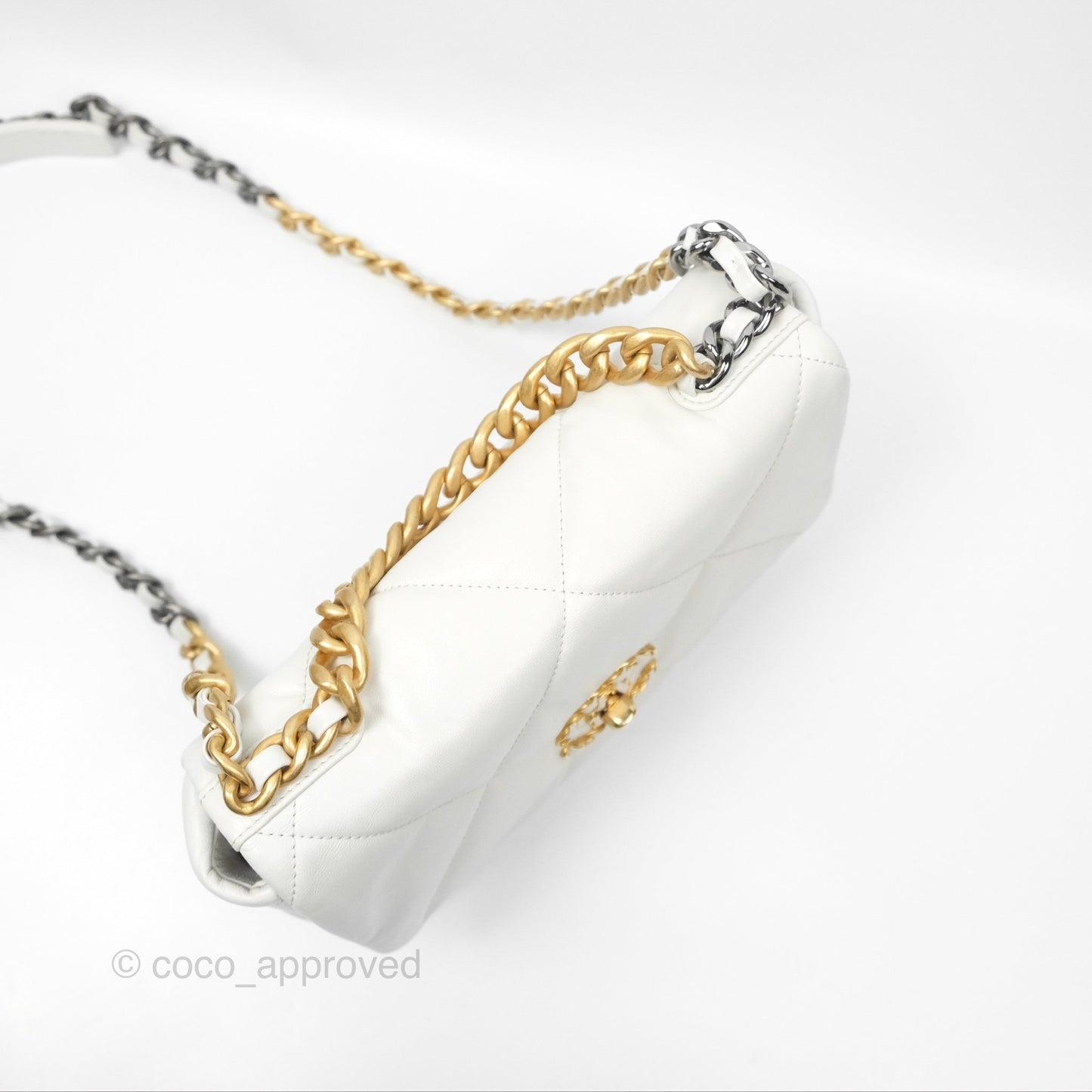 Chanel 19 Small Off White Mixed Hardware