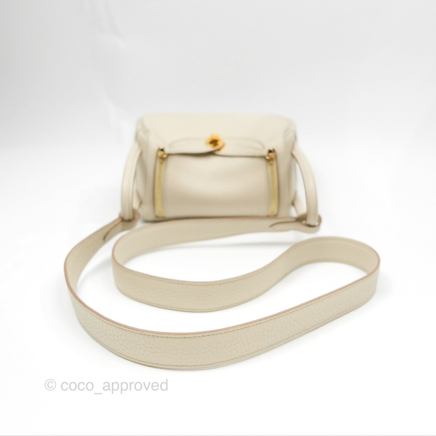 Hermès Mini Lindy 20 Beton Clemence Gold Hardware