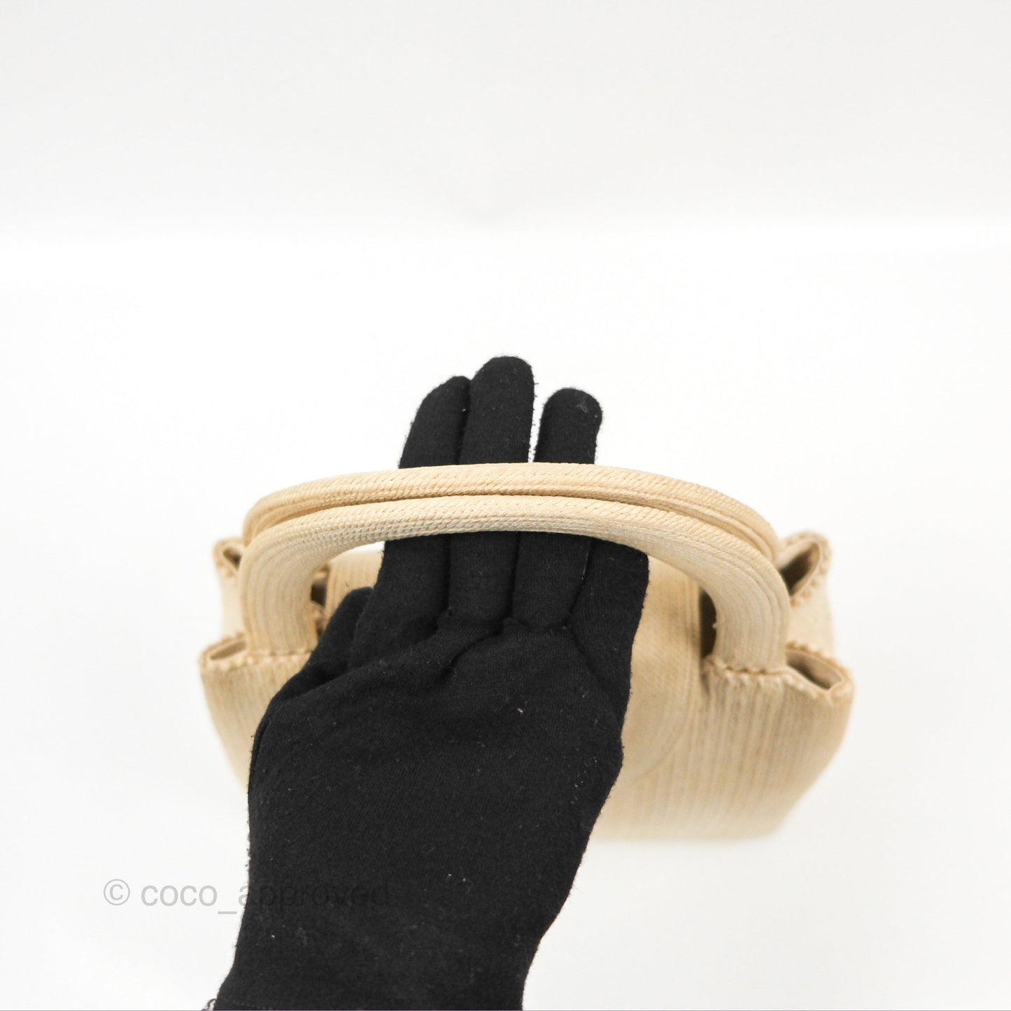 Chanel Vintage Mini Kelly Silk Rope Braided Cream Beige 24K Gold Hardware