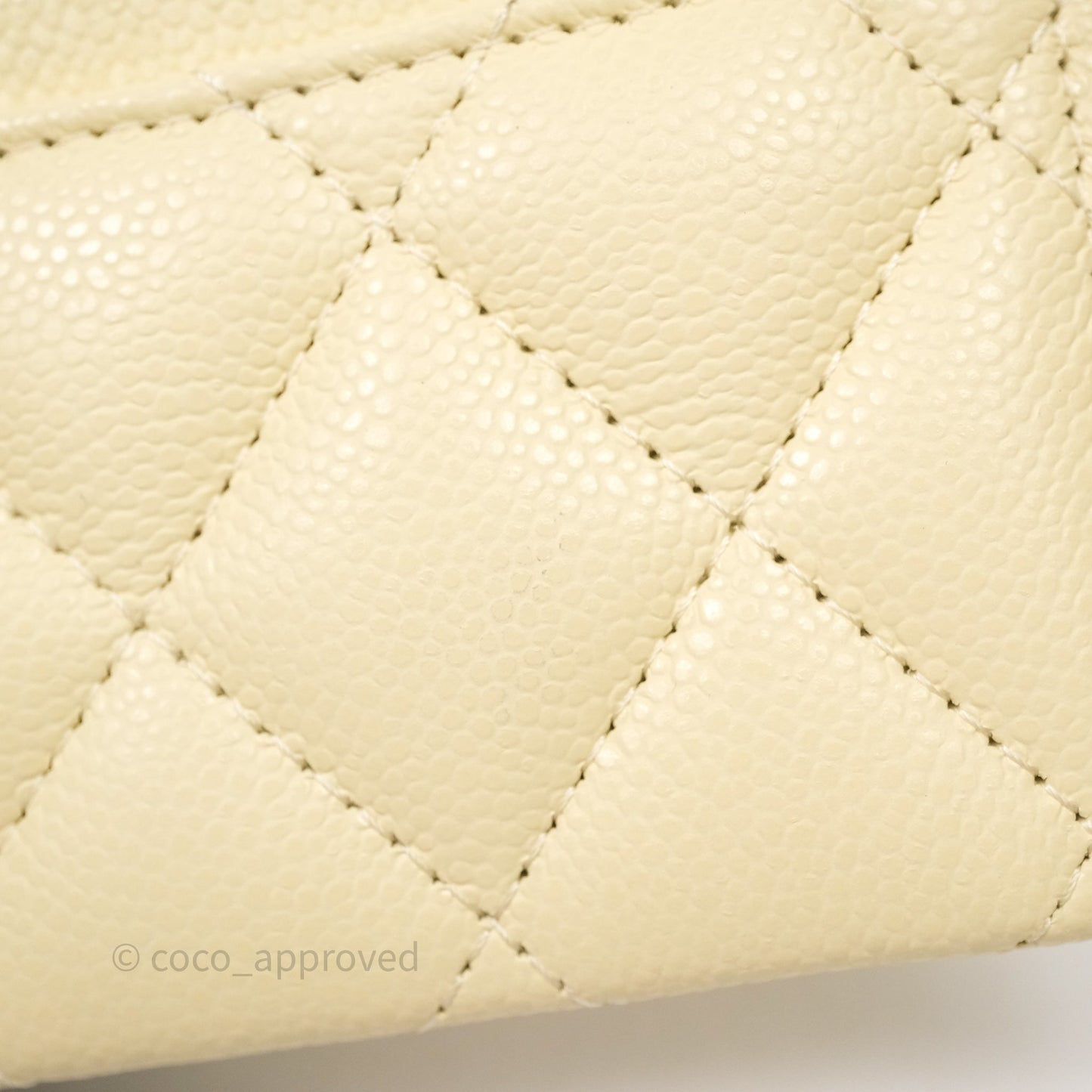 Chanel Quilted Card Holder Yellow Caviar Gold Hardware