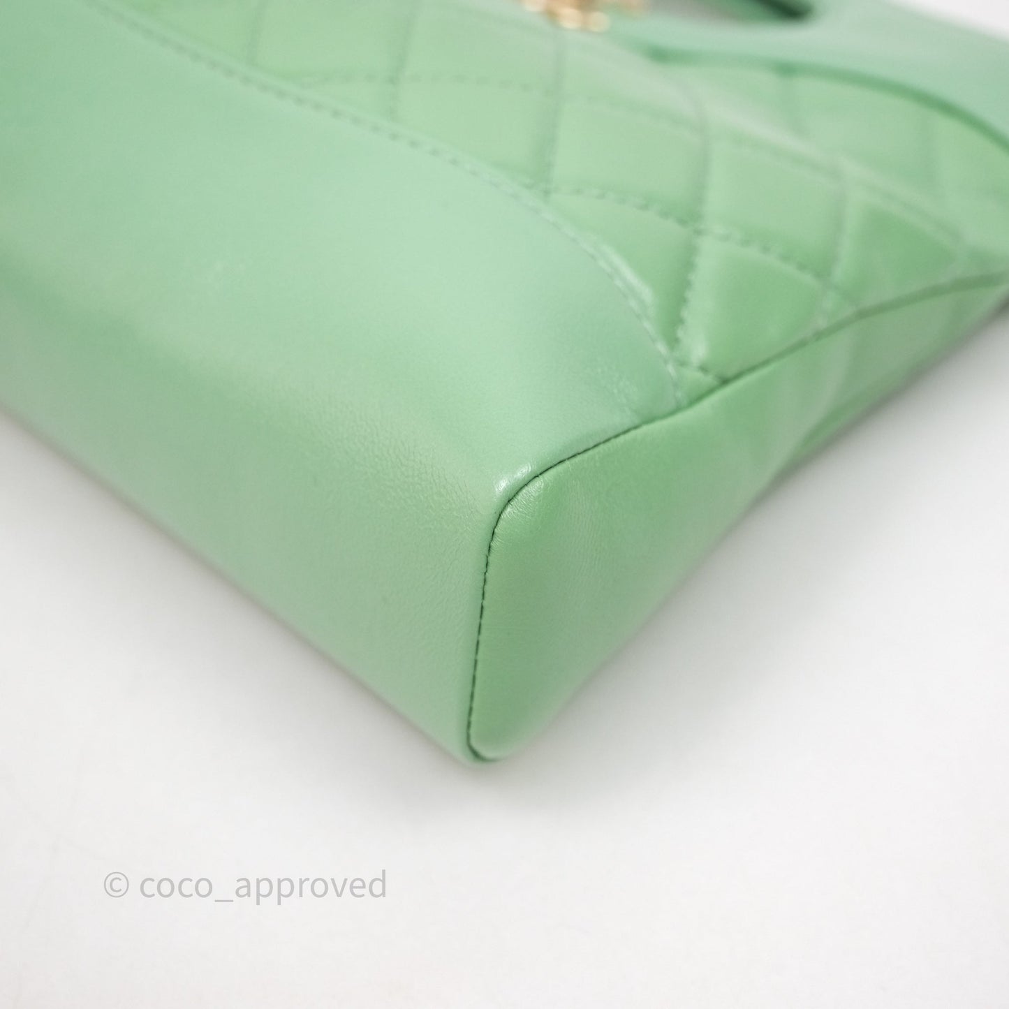 Chanel Mini 31 Green Shiny Lambskin Gold Hardware