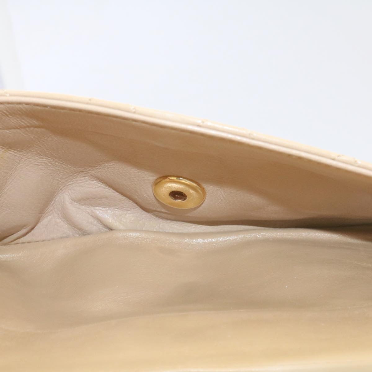 CHANEL Classic Matelasse23 Chain Flap Shoulder Bag Lamb Skin Beige  28468