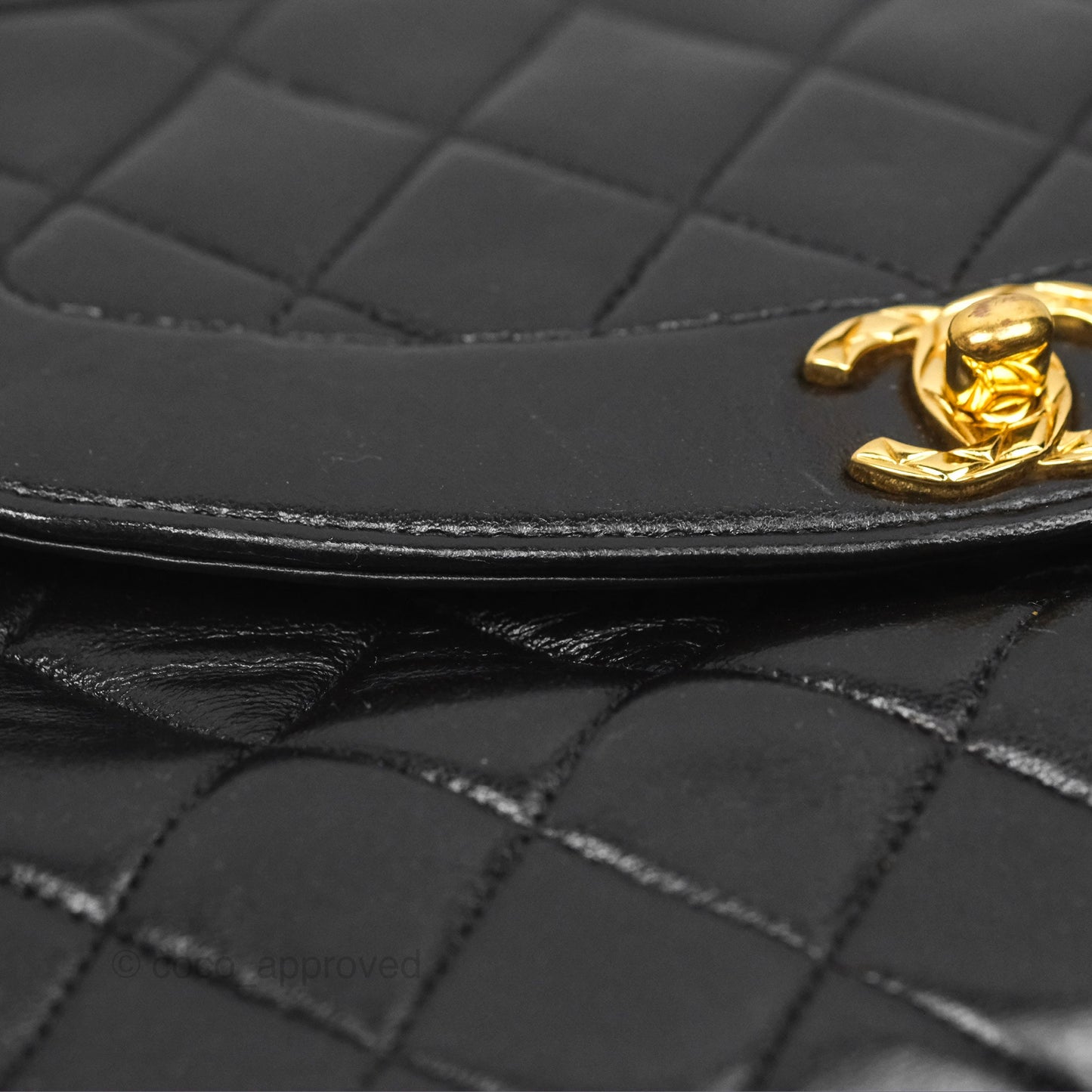 Chanel Vintage Diana Fringe Camera Bag Black Lambskin 24K Gold Hardware