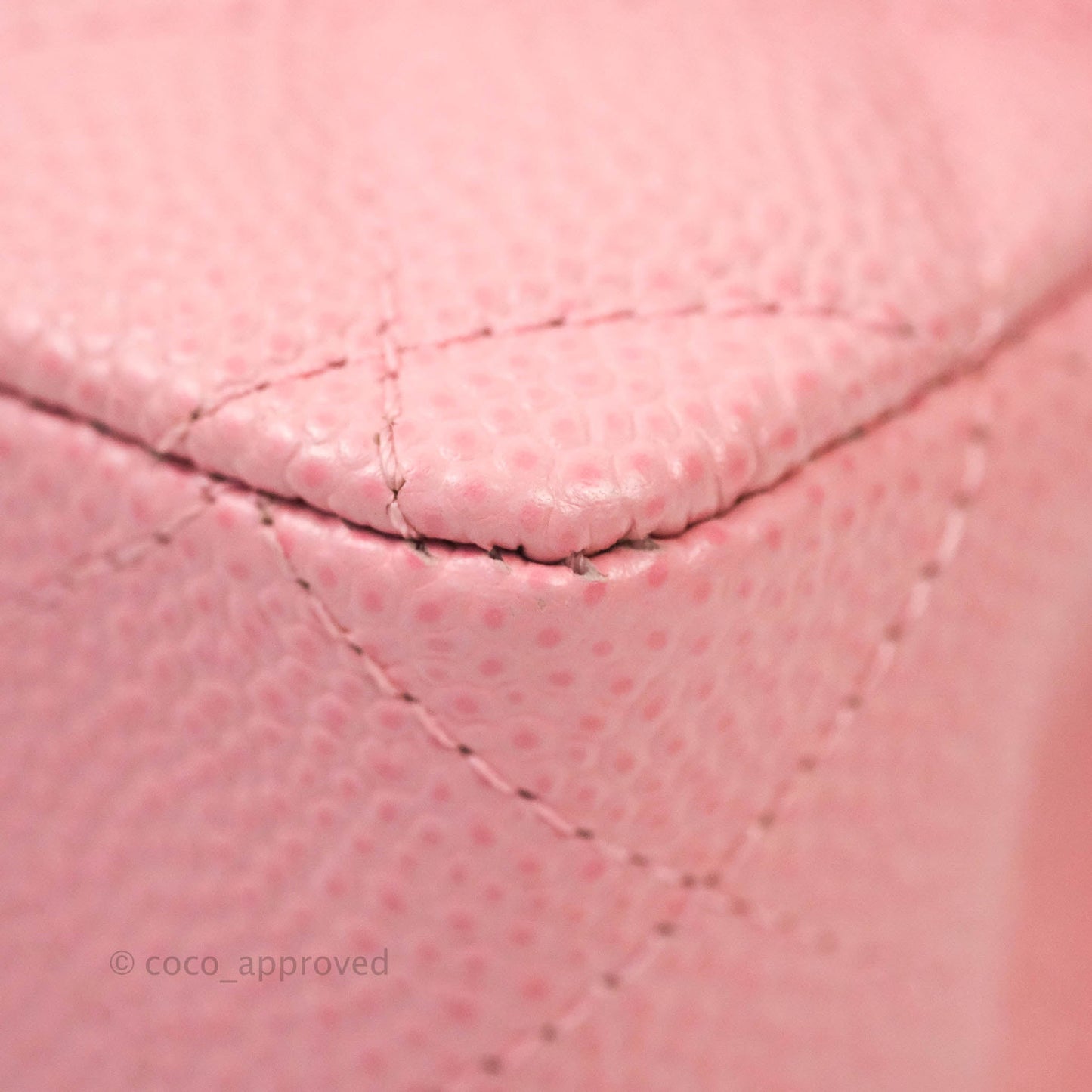 Chanel Quilted M/L Medium Double Flap Pink Caviar Silver Hardware