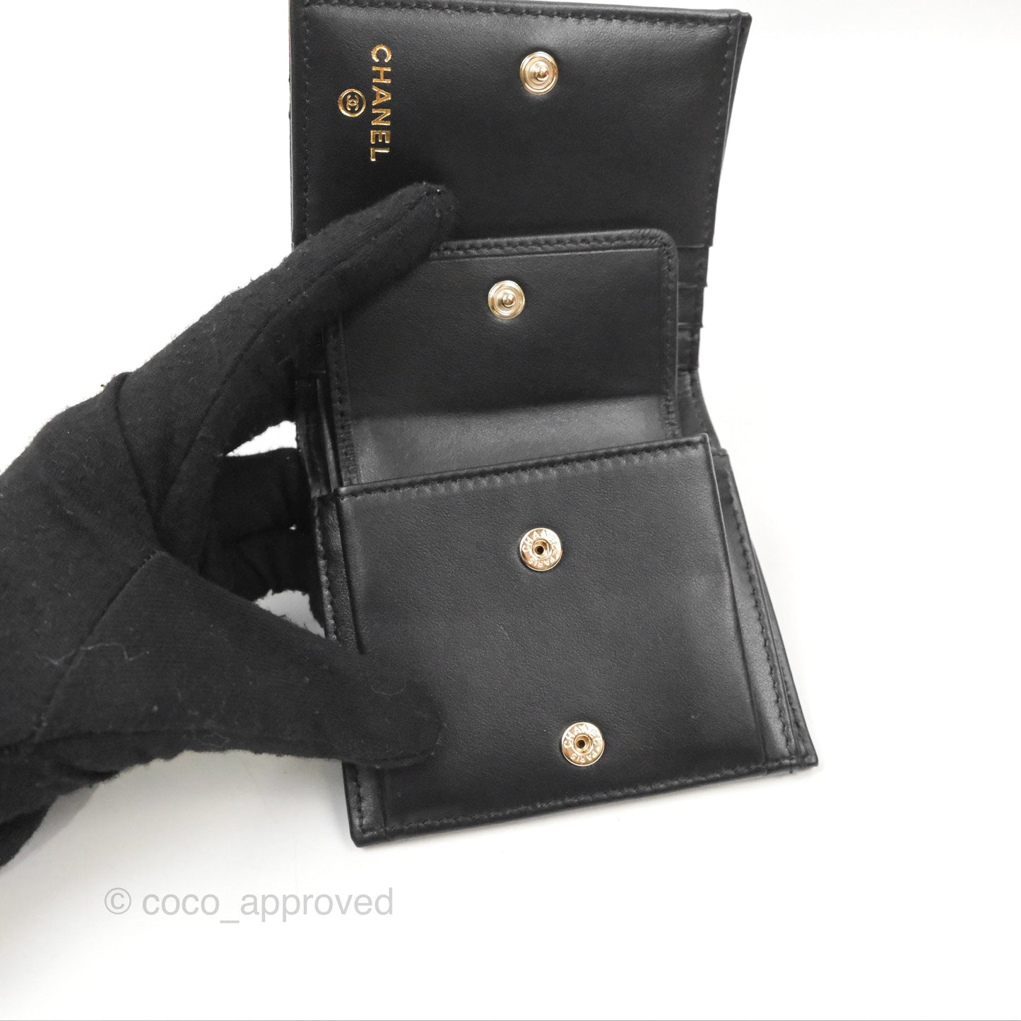 Chanel Small Wallet Black Caviar 23K