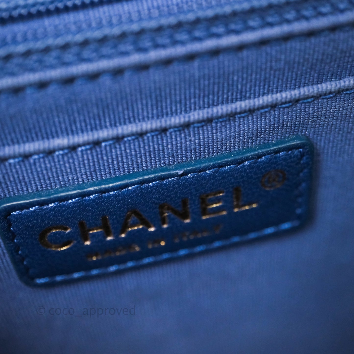 Chanel Square Flap Bag Denim Aged Gold Hardware