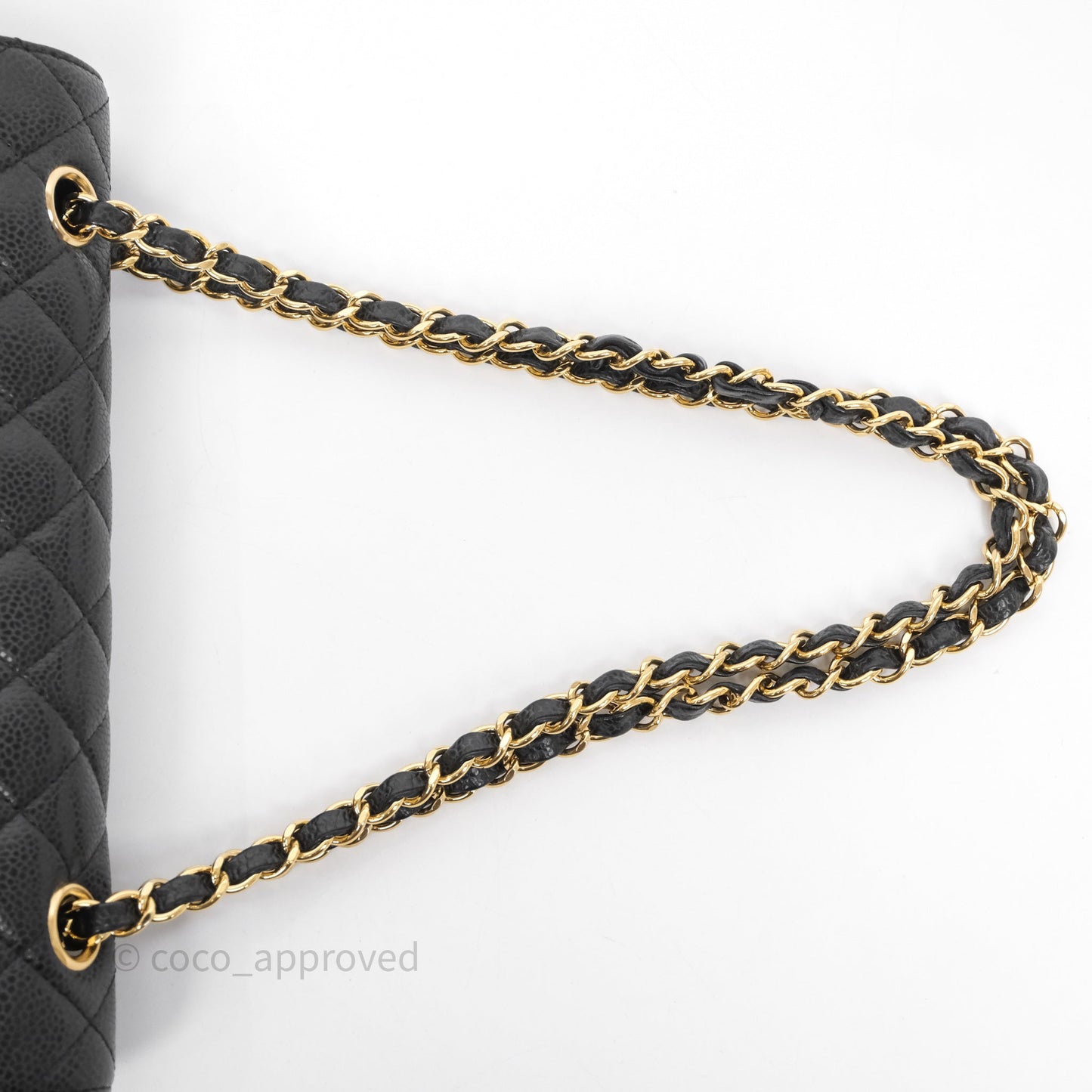 Chanel Classic M/L Medium Flap Quilted Black Caviar Gold Hardware