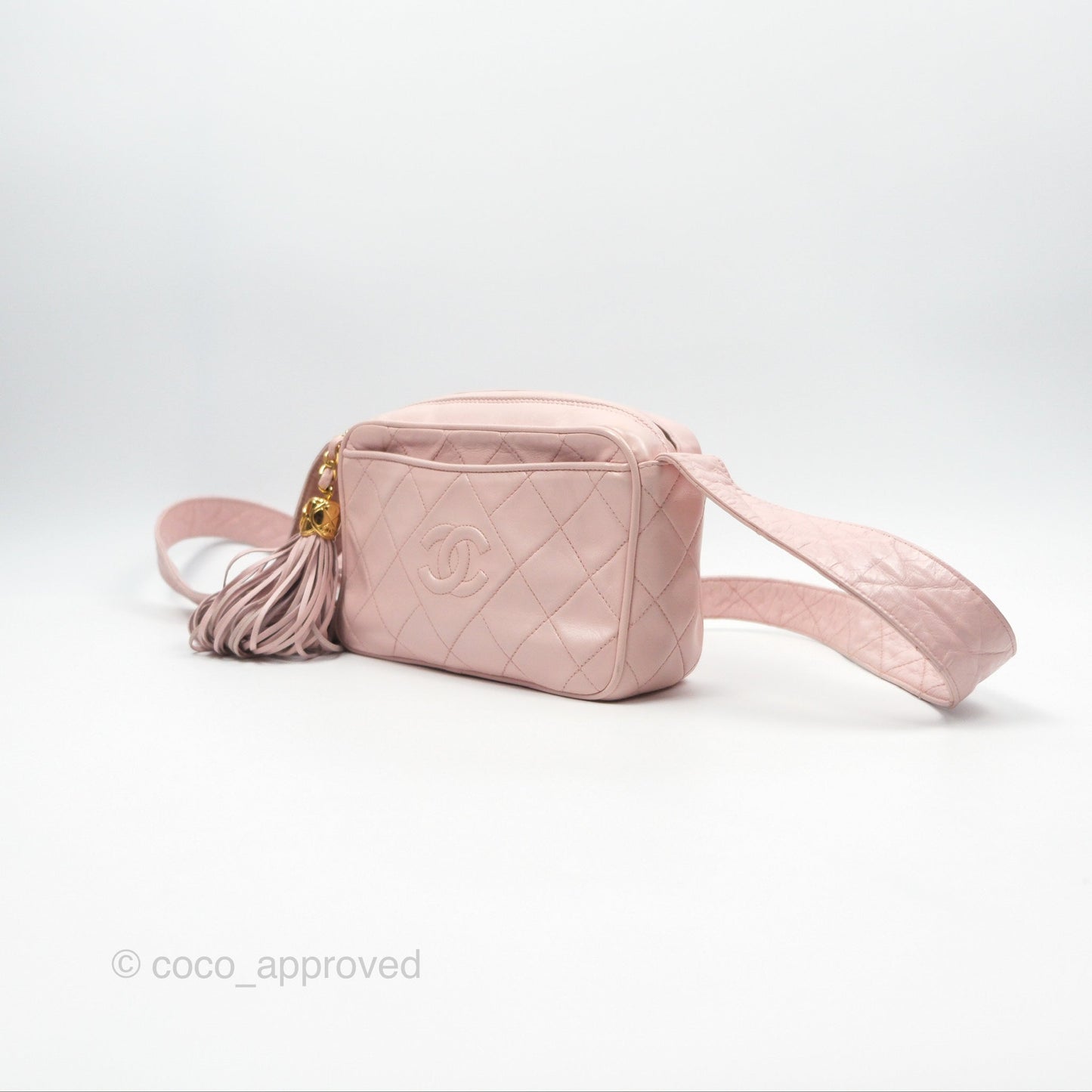 Chanel Vintage Camera Bag Pink Lambskin Gold Hardware