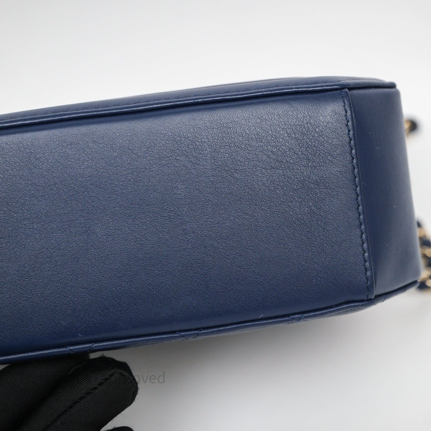 Chanel CC Octagon Camera Case Lambskin Navy Gold Hardware