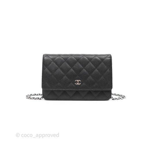 Chanel Quilted Classic WOC Black Caviar Silver Hardware