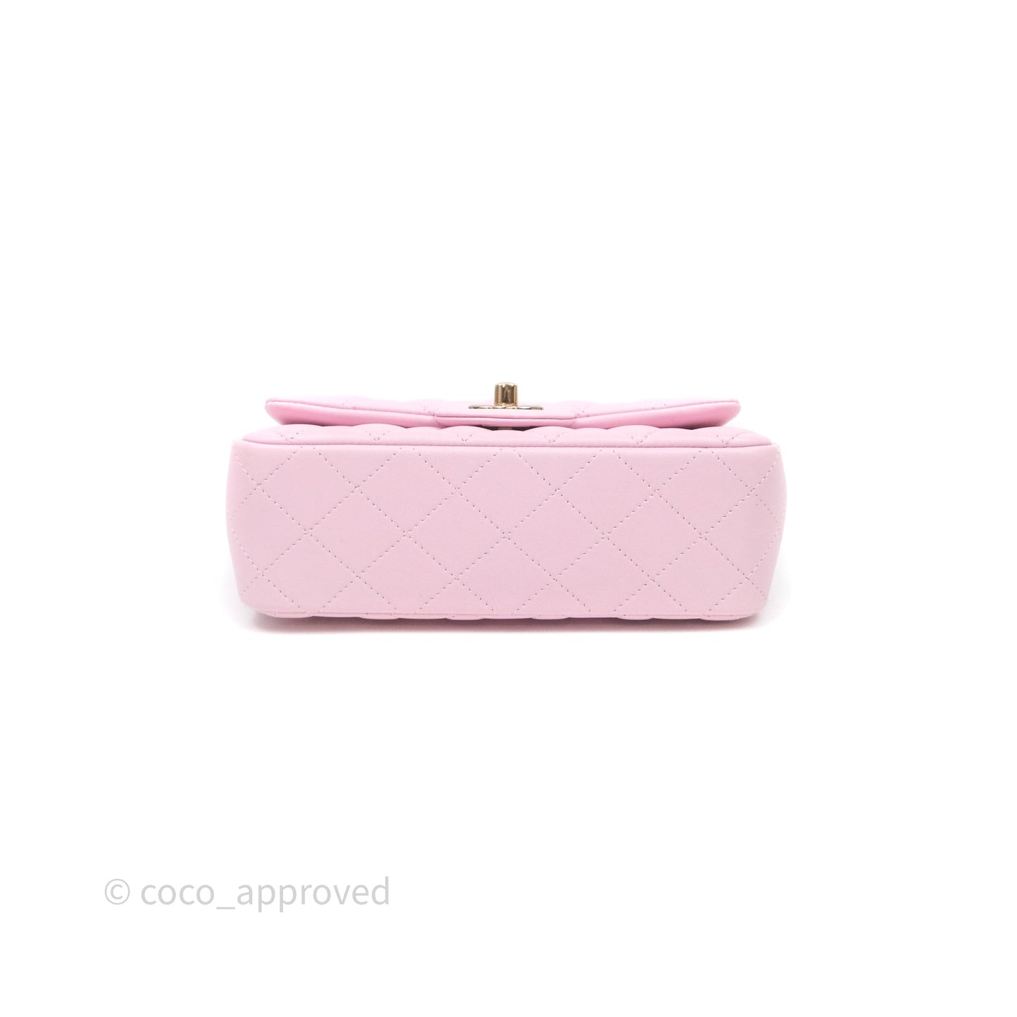 Chanel Top Handle Mini Rectangular Flap Pink Lambskin Gold Hardware