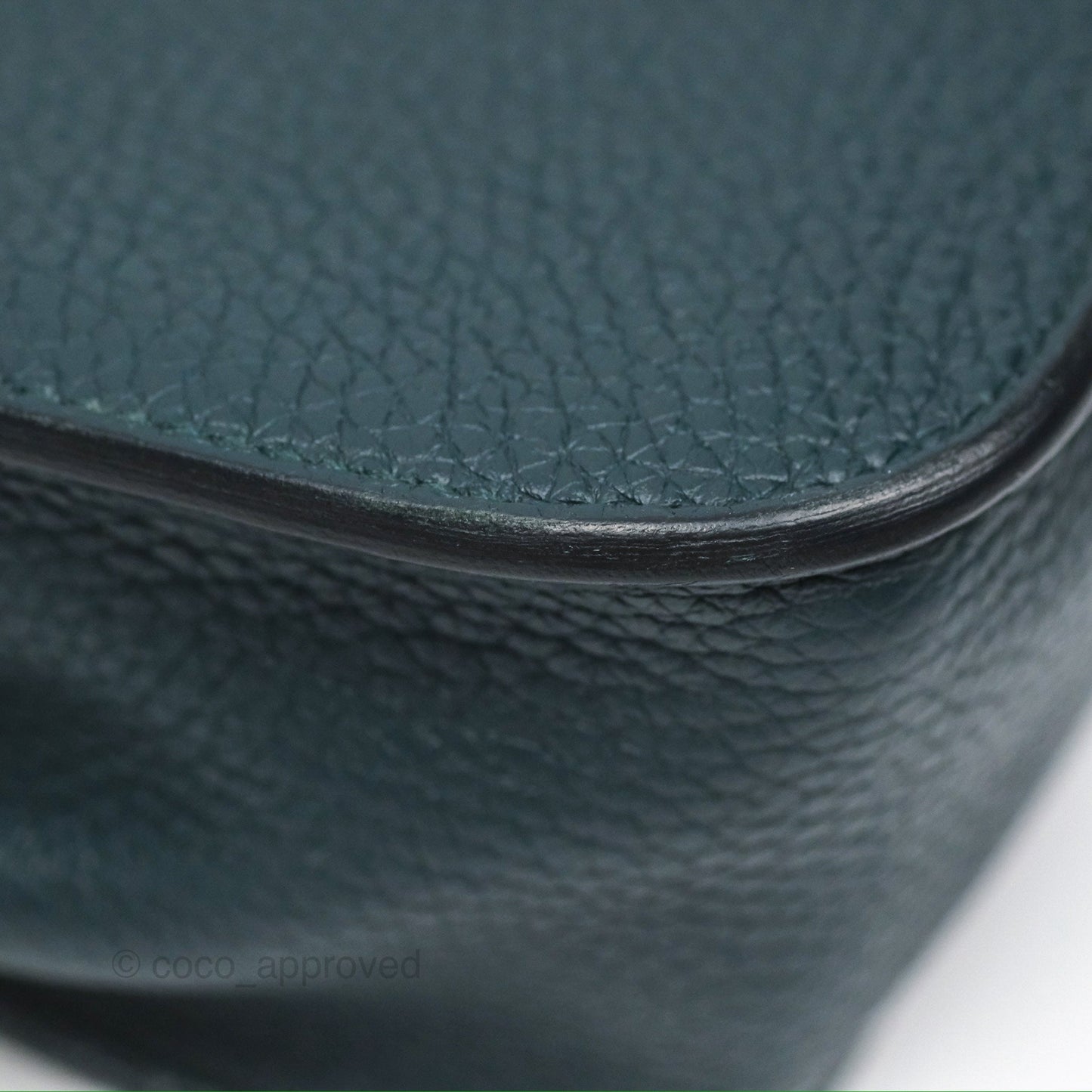 Hermès Halzan 25 Taurillon Clemence 60 Vert Cypres Gold Hardware