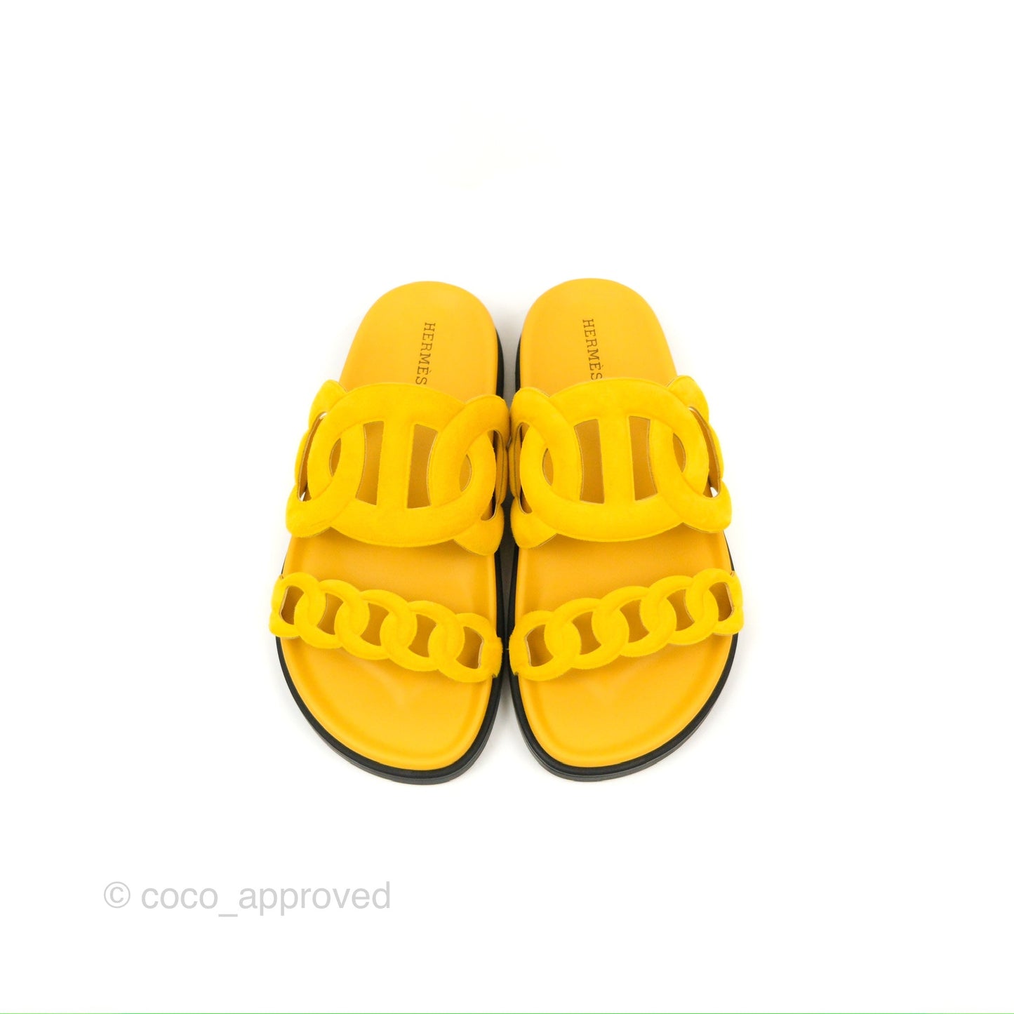 Hermes Extra Sandal Jaune Sable Suede Goatskin Size 37