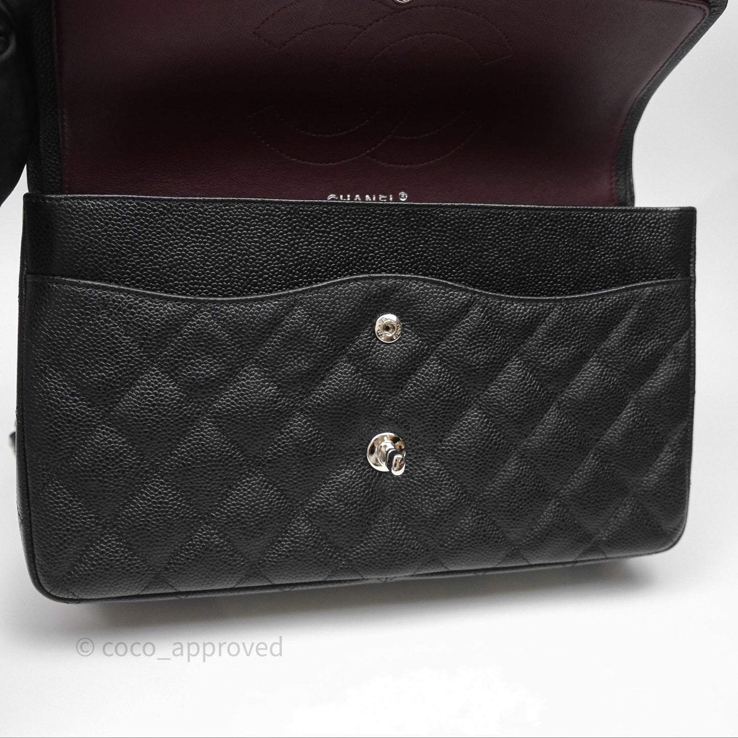 Chanel Jumbo Double Flap Black Caviar Silver Hardware⁣⁣