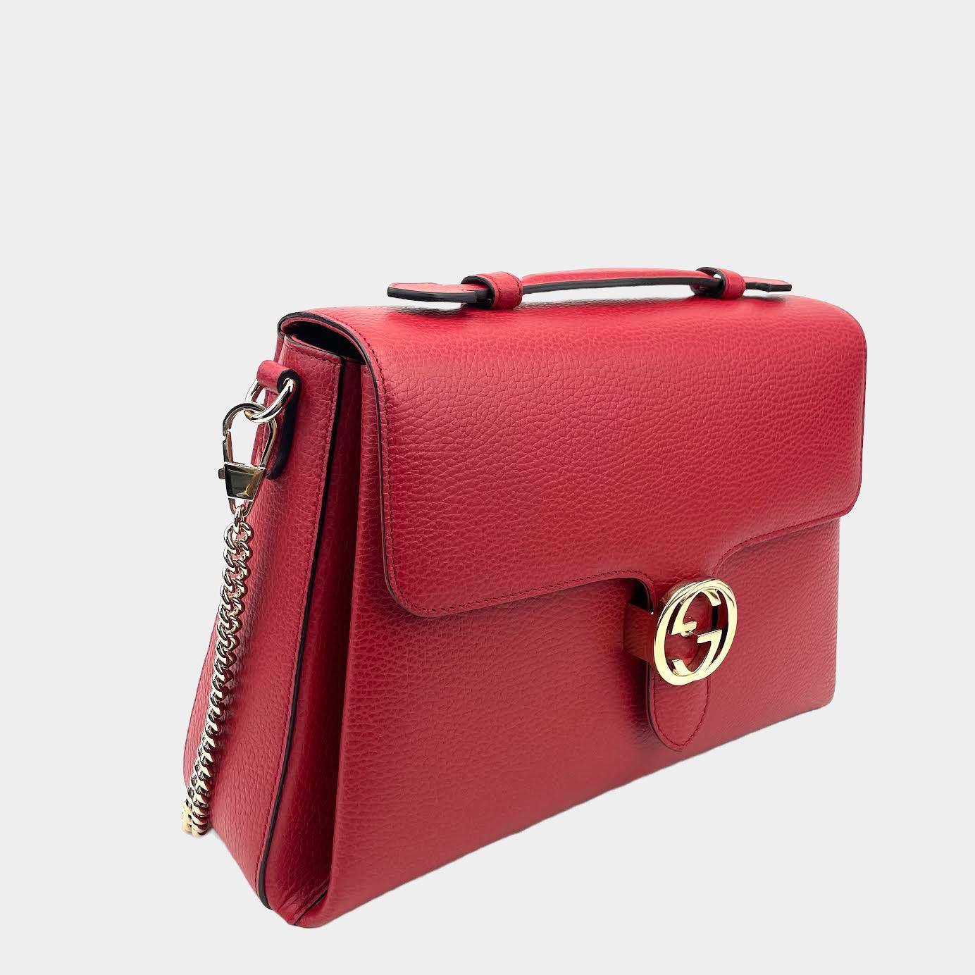 Luxury Gucci Interlocking G Shoulder Bag - Red