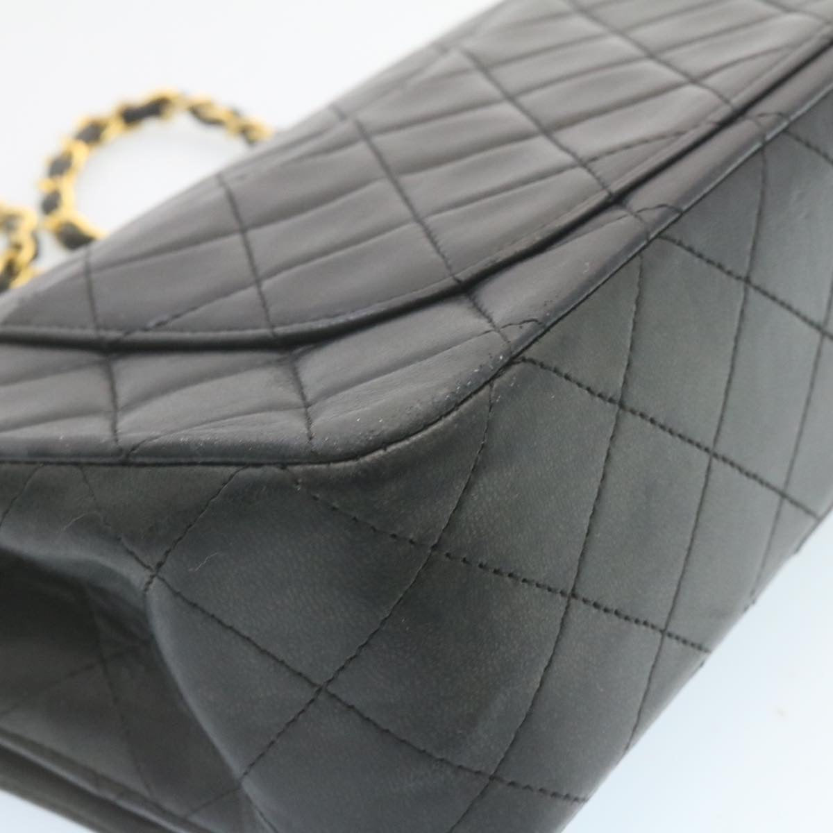 CHANEL Classic Matelasse 23 Chain Flap Shoulder Bag Lamb Skin Black  28634A