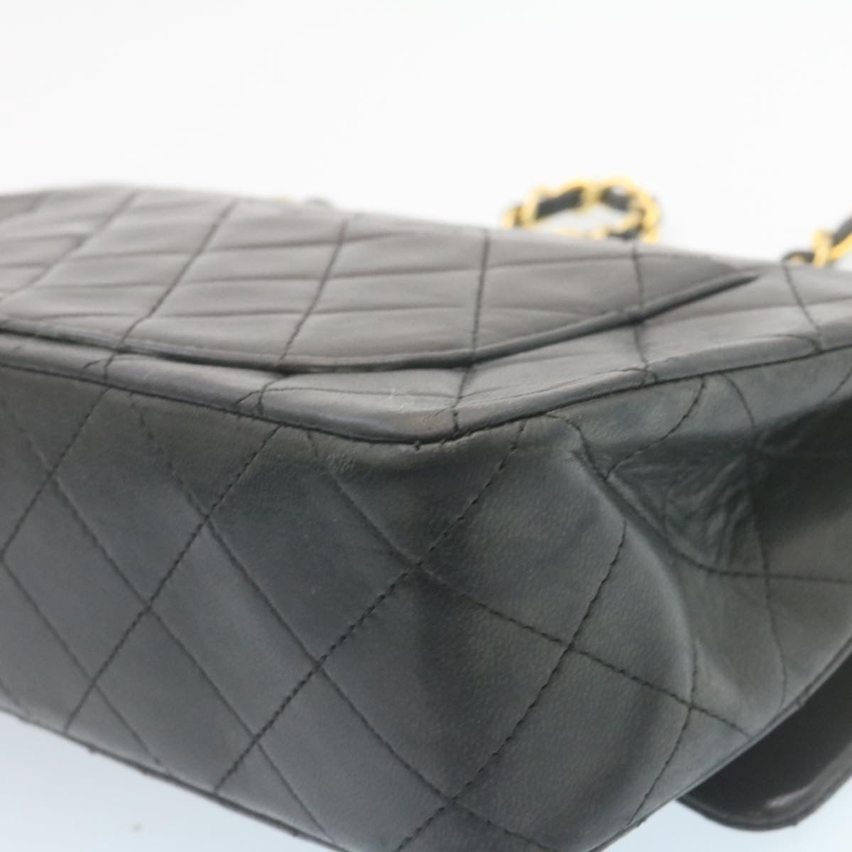 CHANEL Classic Matelasse 23 Chain Flap Shoulder Bag Lamb Skin Black  28634A