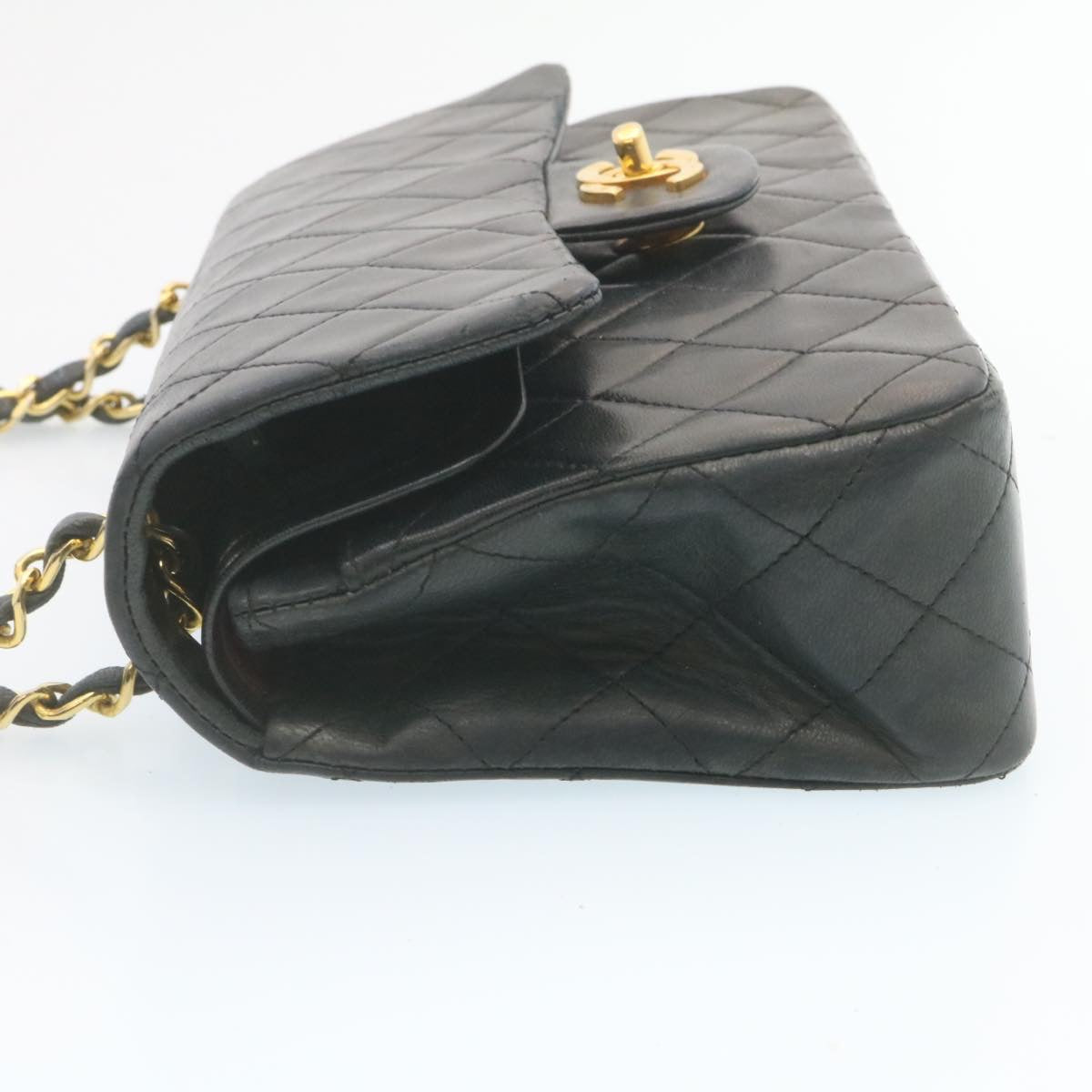CHANEL Classic Matelasse 23 Chain Flap Shoulder Bag Lamb Skin Black  28634A