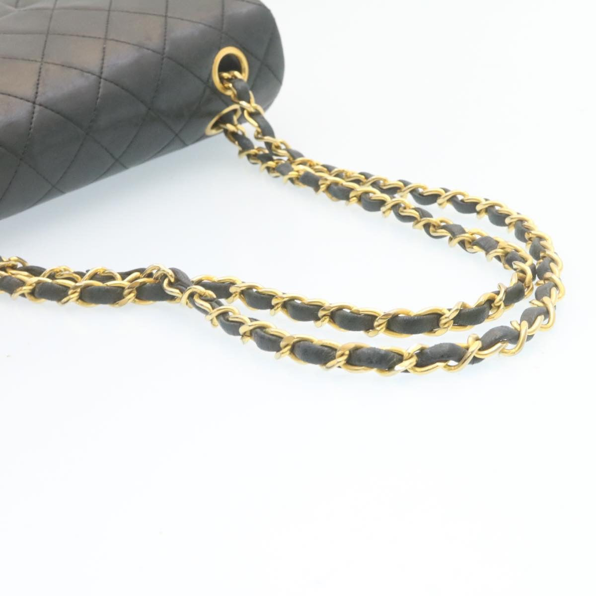 CHANEL Classic Matelasse 23 Chain Flap Shoulder Bag Lamb Skin Black  28634A