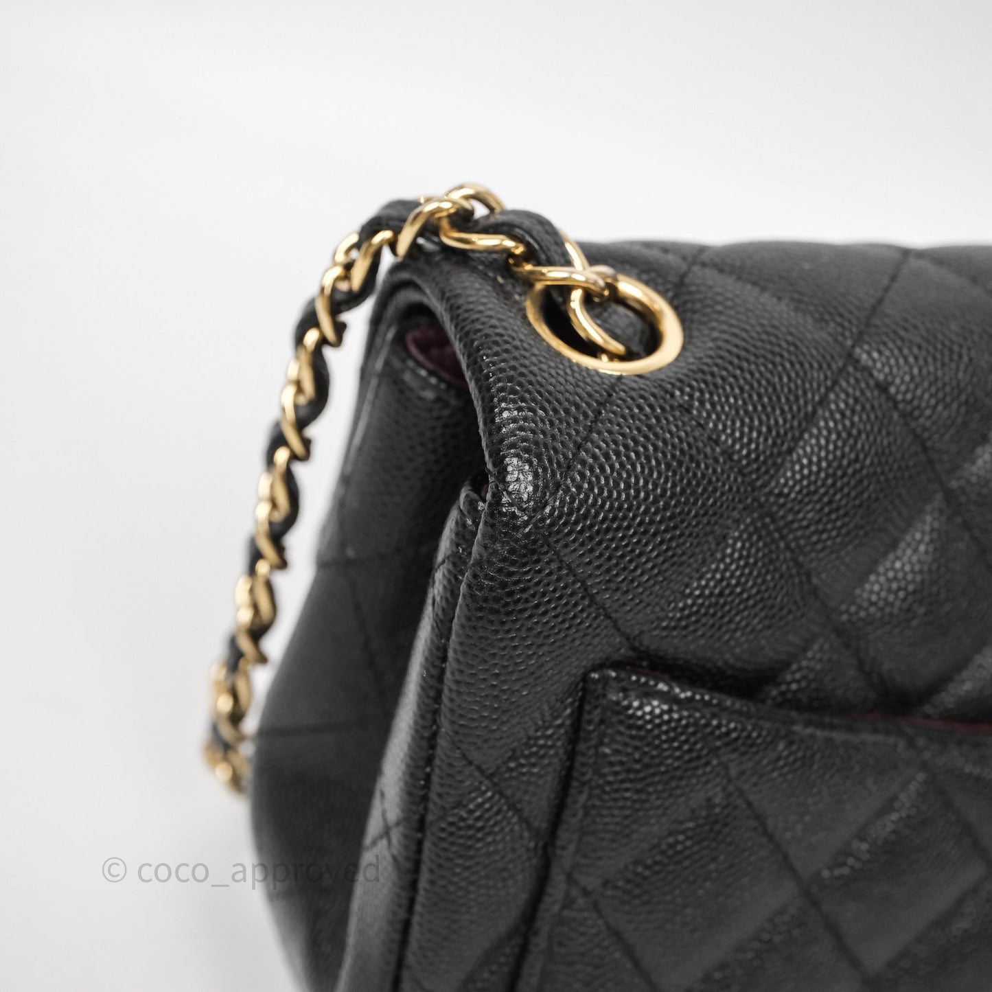 Chanel Mini Square Quilted Black Caviar Gold Hardware