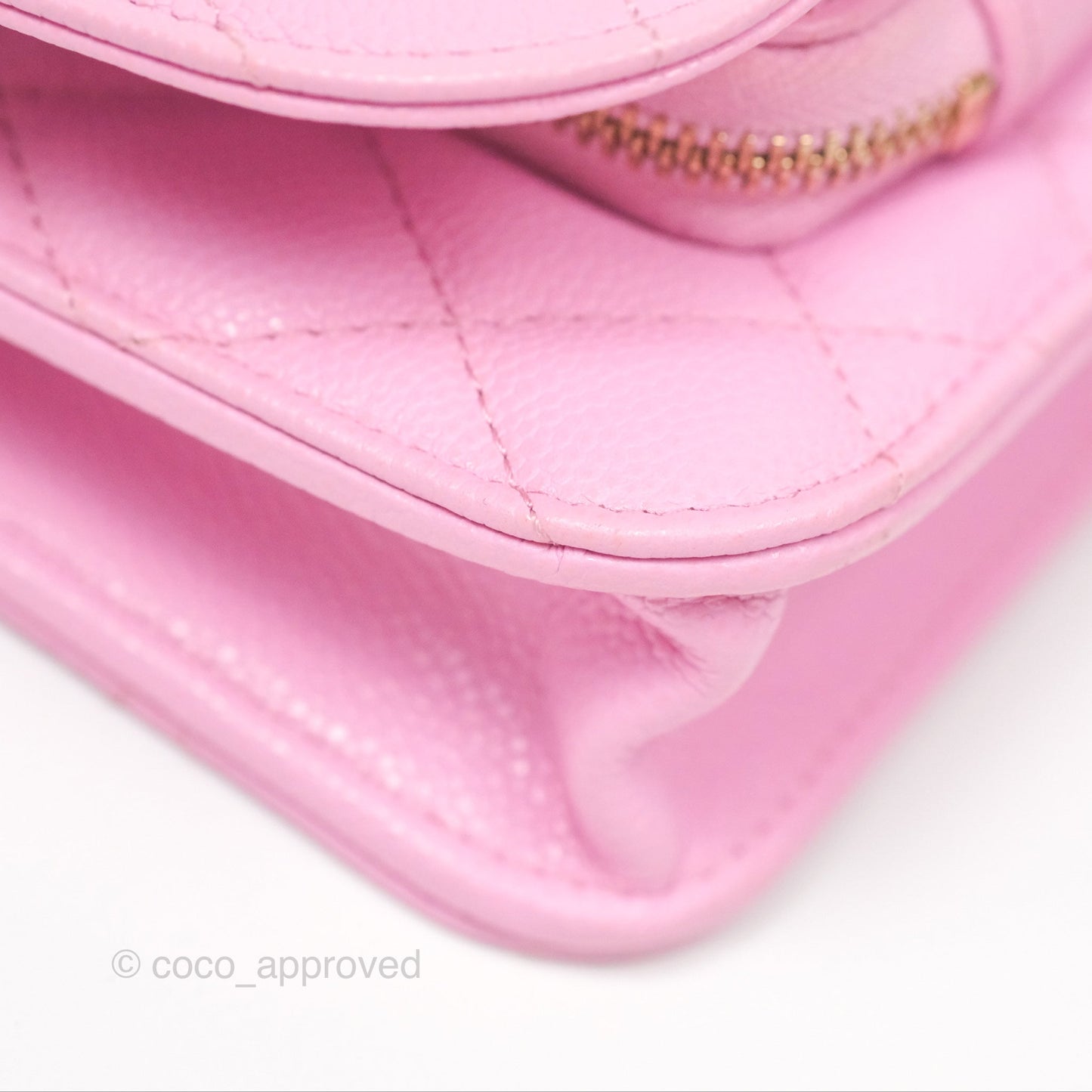 Chanel Business Affinity Clutch With Chain Pink Caviar Gold Hardware