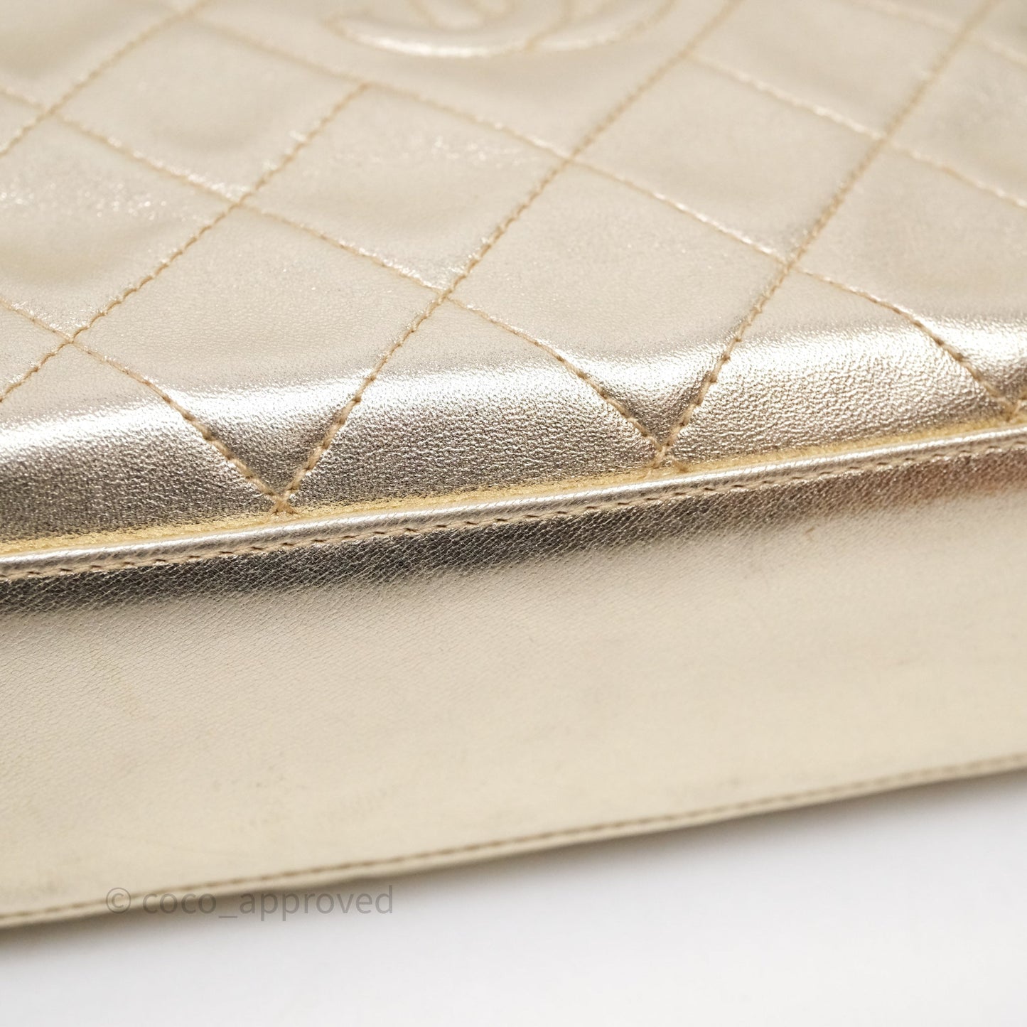 Chanel Vintage Camera Bag Gold Lambskin Gold Hardware