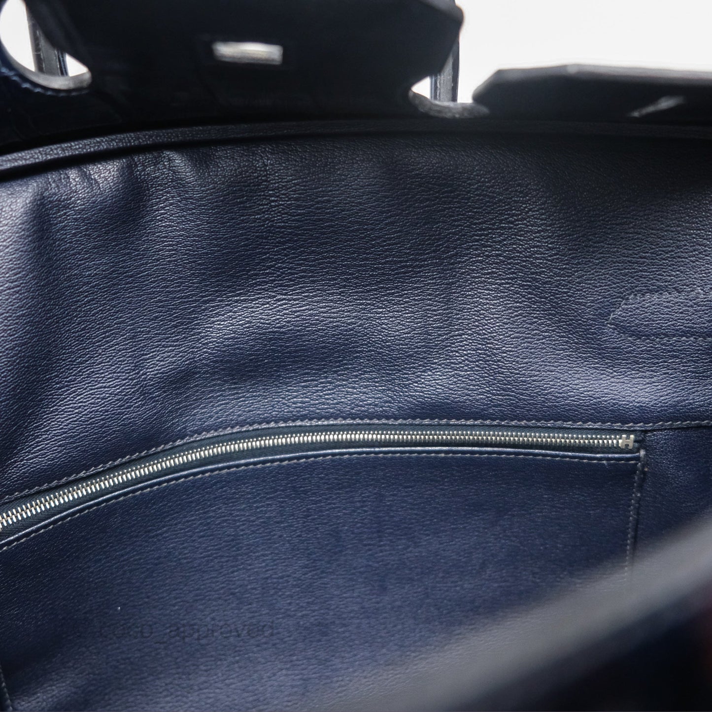Hermès Birkin 35 Porosus Marine 78 Palladium Hardware