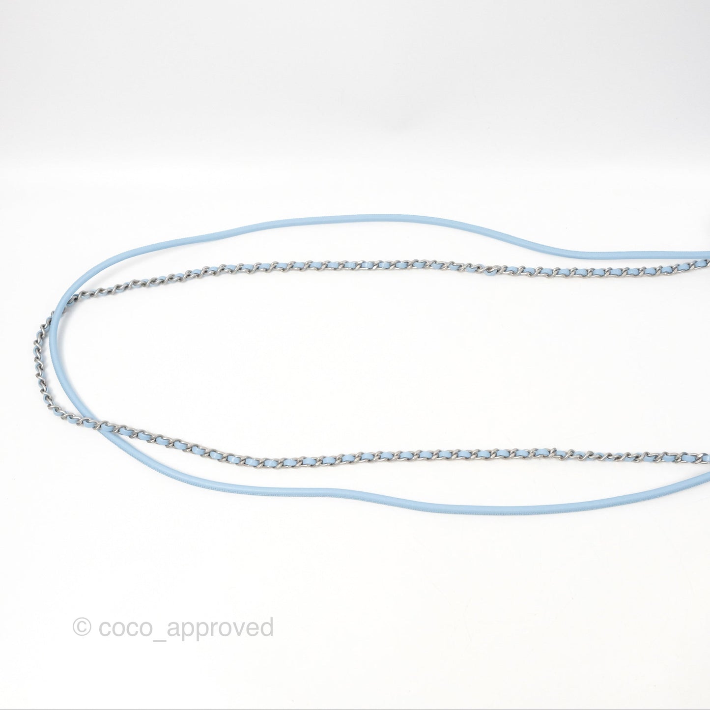 Chanel 22 Mini Bag Light Blue Shiny Crumpled Calfskin