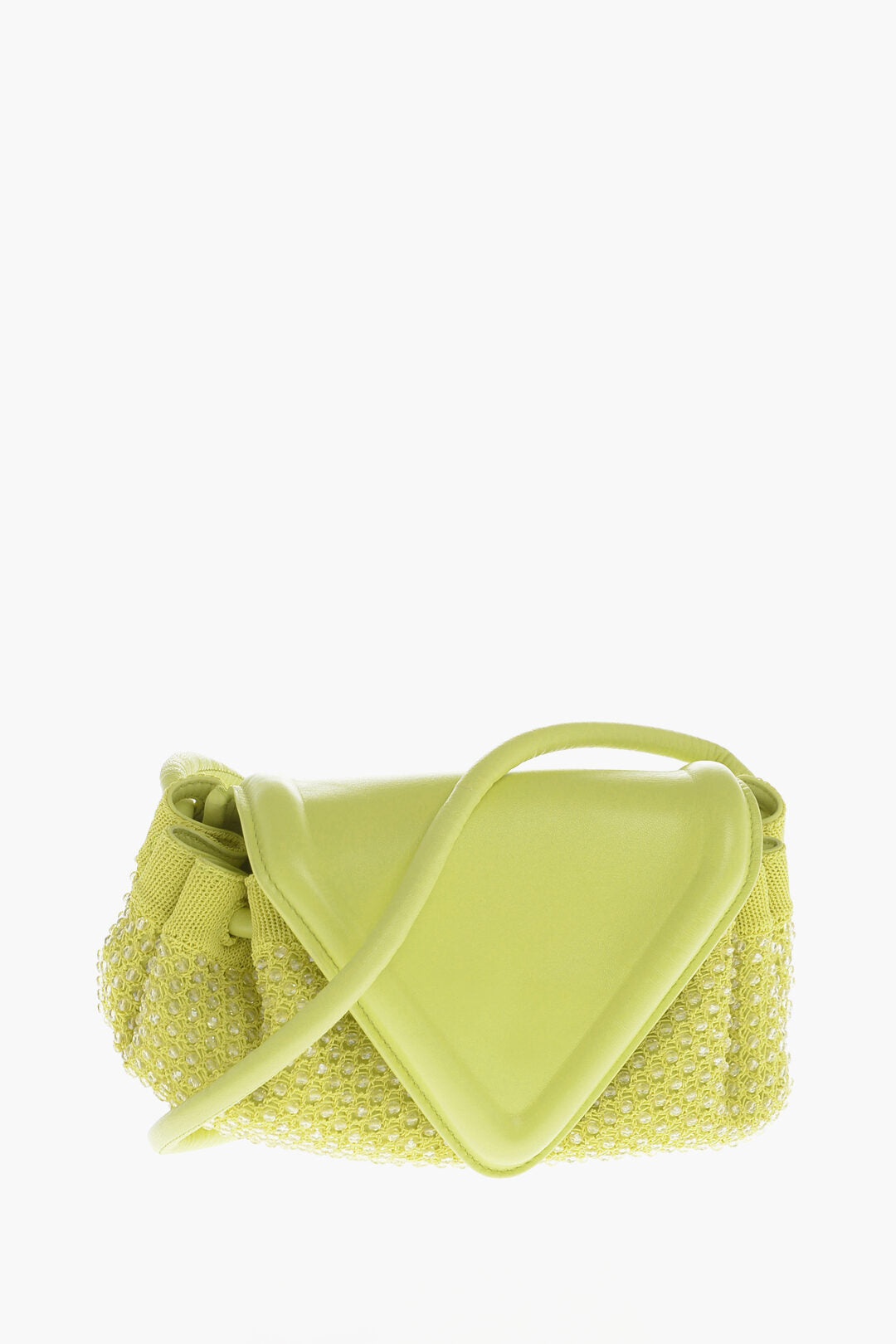 Luxury Bottega Veneta Leather Beak Bag With Rhinestone Application