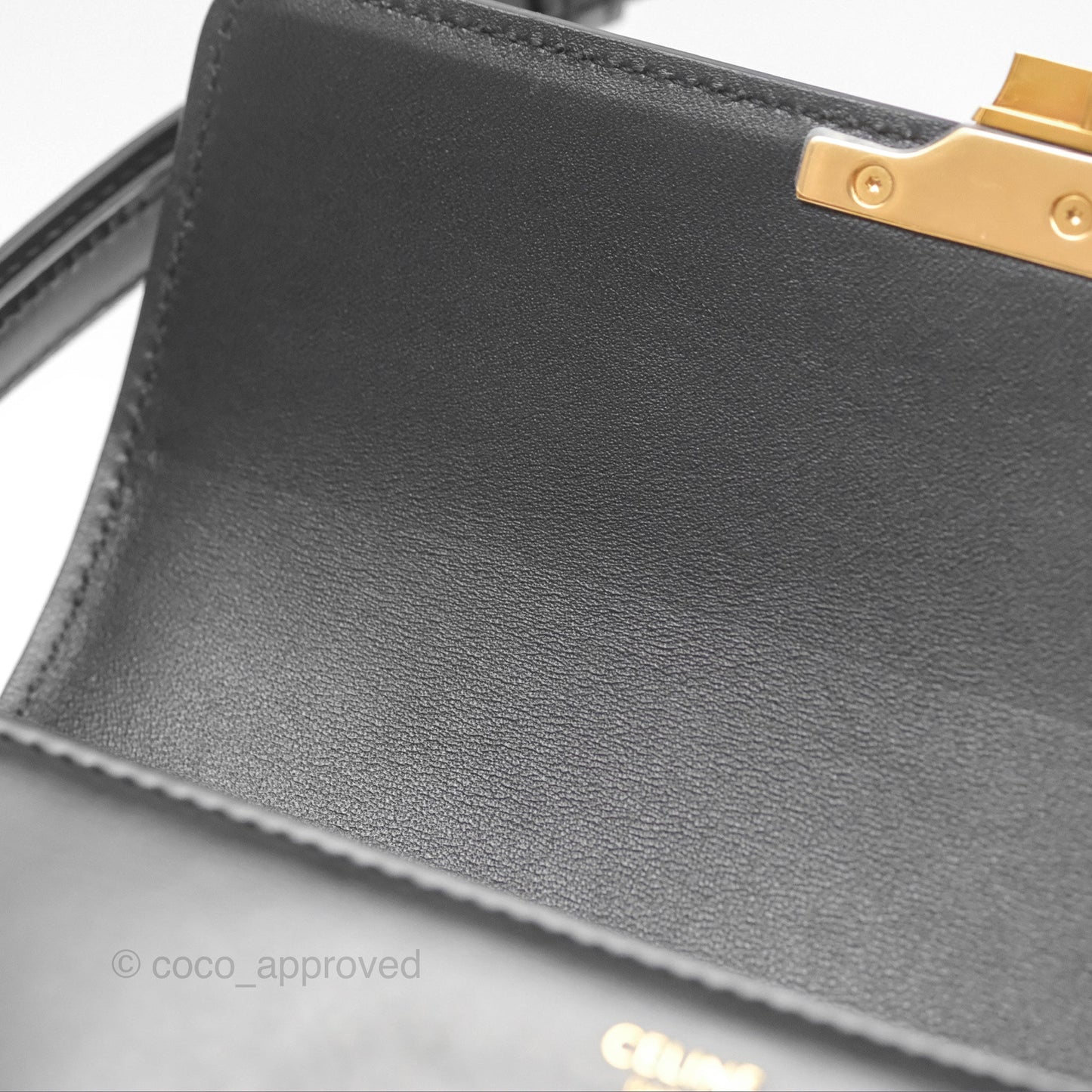 Celine Triomphe Shoulder Bag Black Calfskin