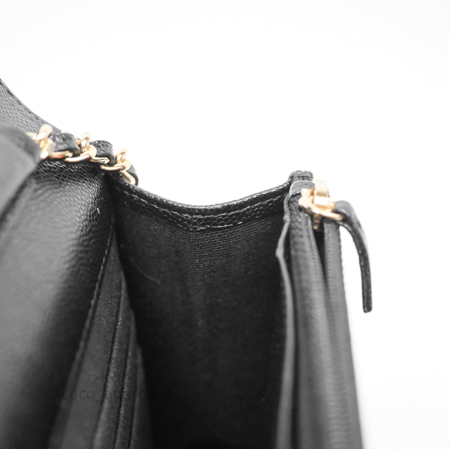 Chanel Quilted WOC with Charms Black Caviar Gold Hardware