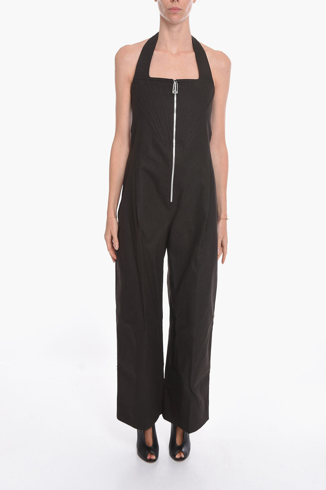 Luxury Bottega Veneta SALON 01 Stretch-linen Halterneck Jumpsuit with Bodice