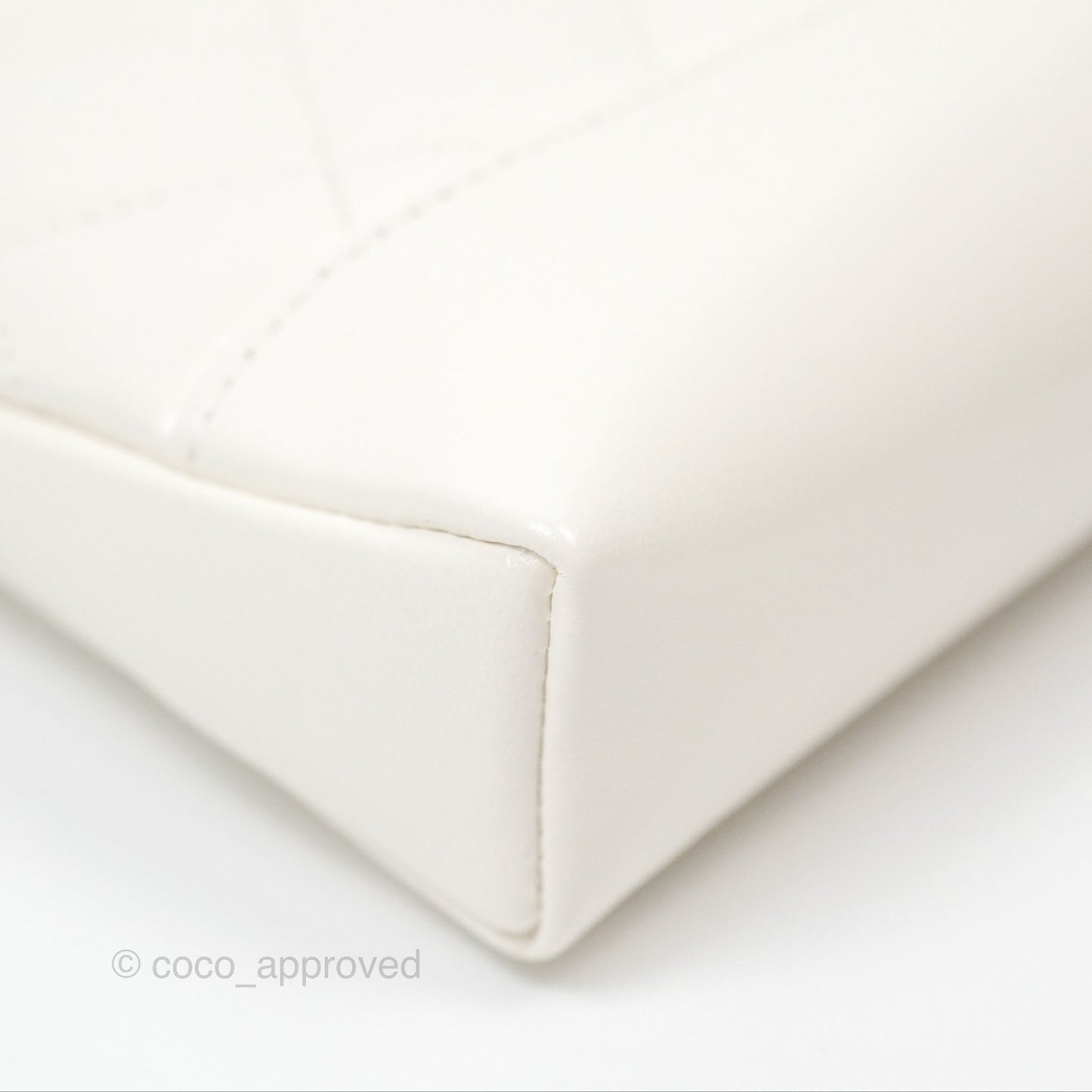 Chanel Nano 31 White Shiny Calfskin Gold Hardware