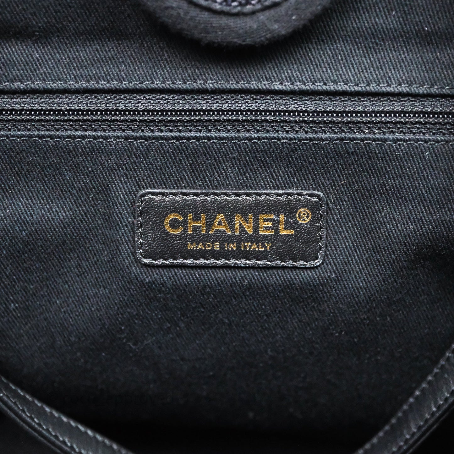 Chanel Medium Deauville Navy Canvas Gold Hardware
