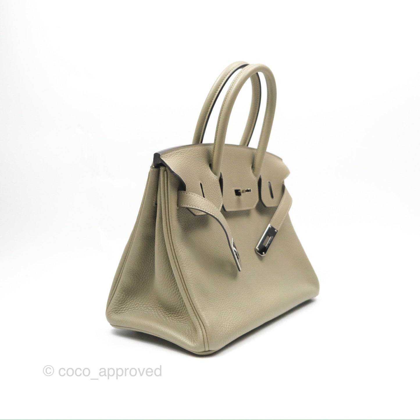 Hermès Retourne Birkin 30 Sauge Clemence Palladium Hardware