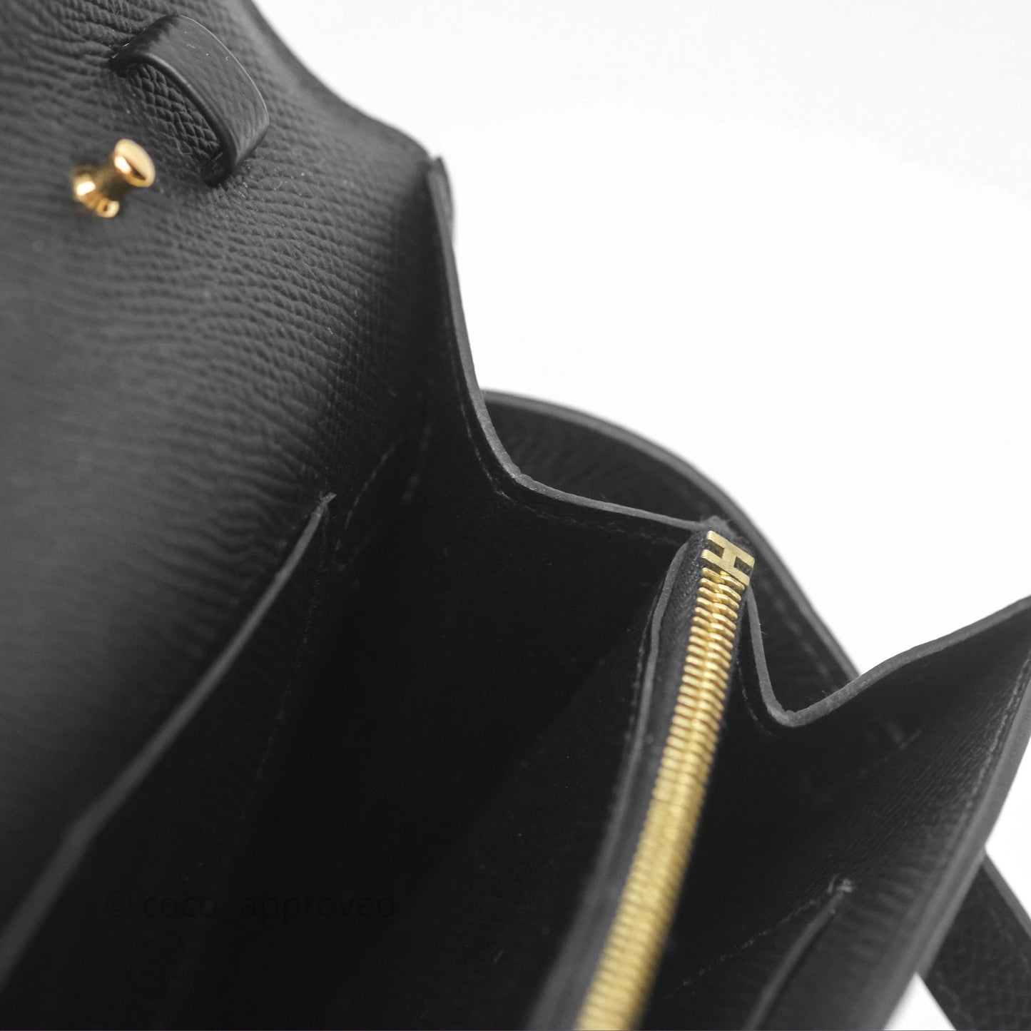 Hermès Kelly To Go Wallet Noir 89 Black Epsom Gold Hardware