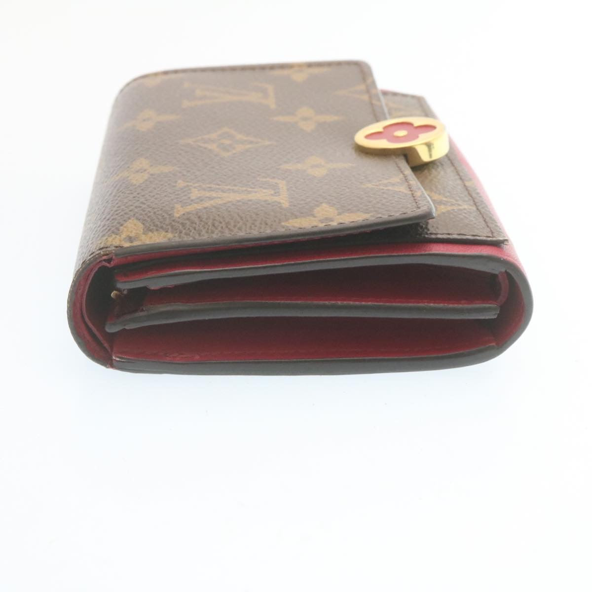 LOUIS VUITTON Monogram Portefeuille Flor Compact Wallet Fuchsia M64588 LV 28805