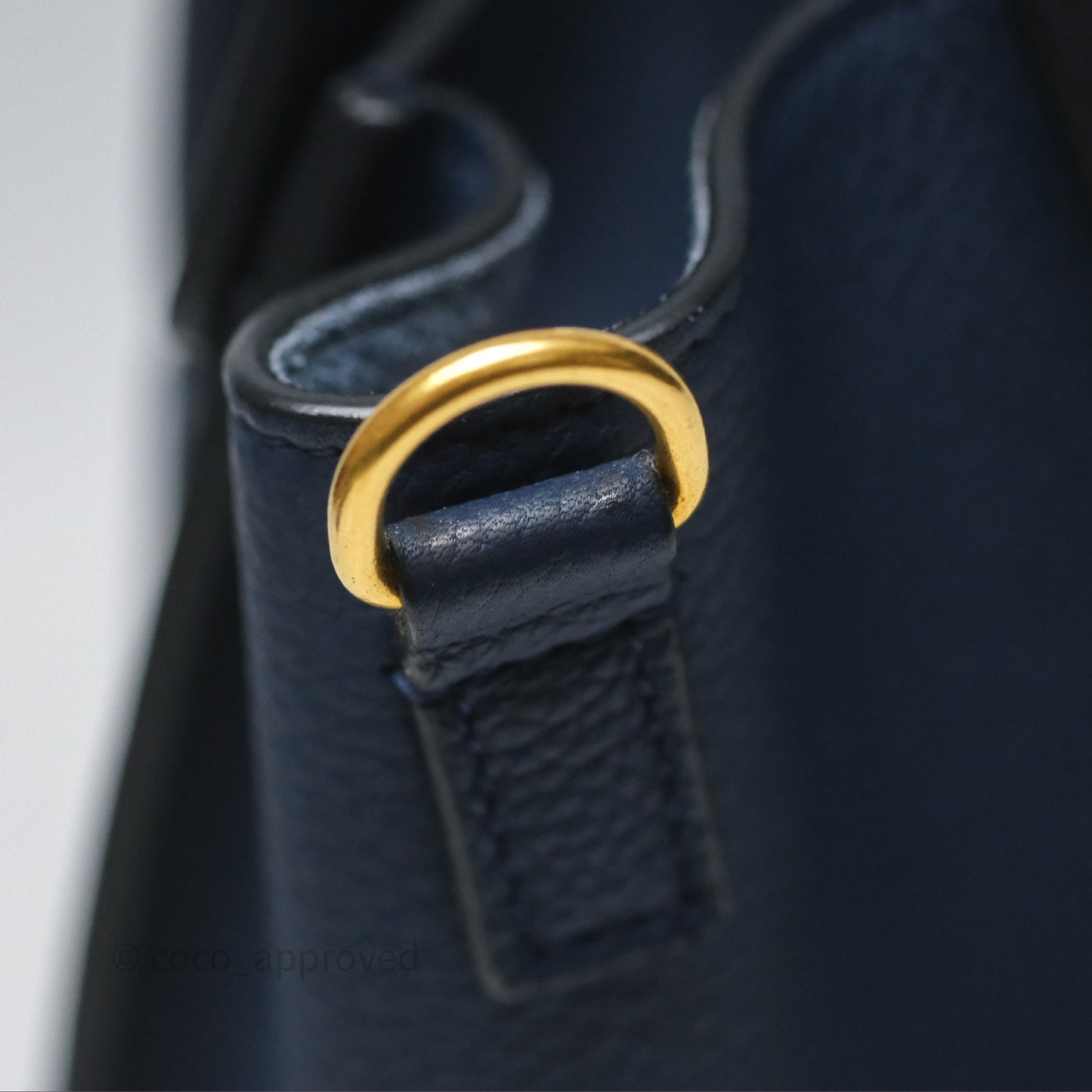Celine Nano Luggage Handbag Navy Grained Calfskin Gold Hardware