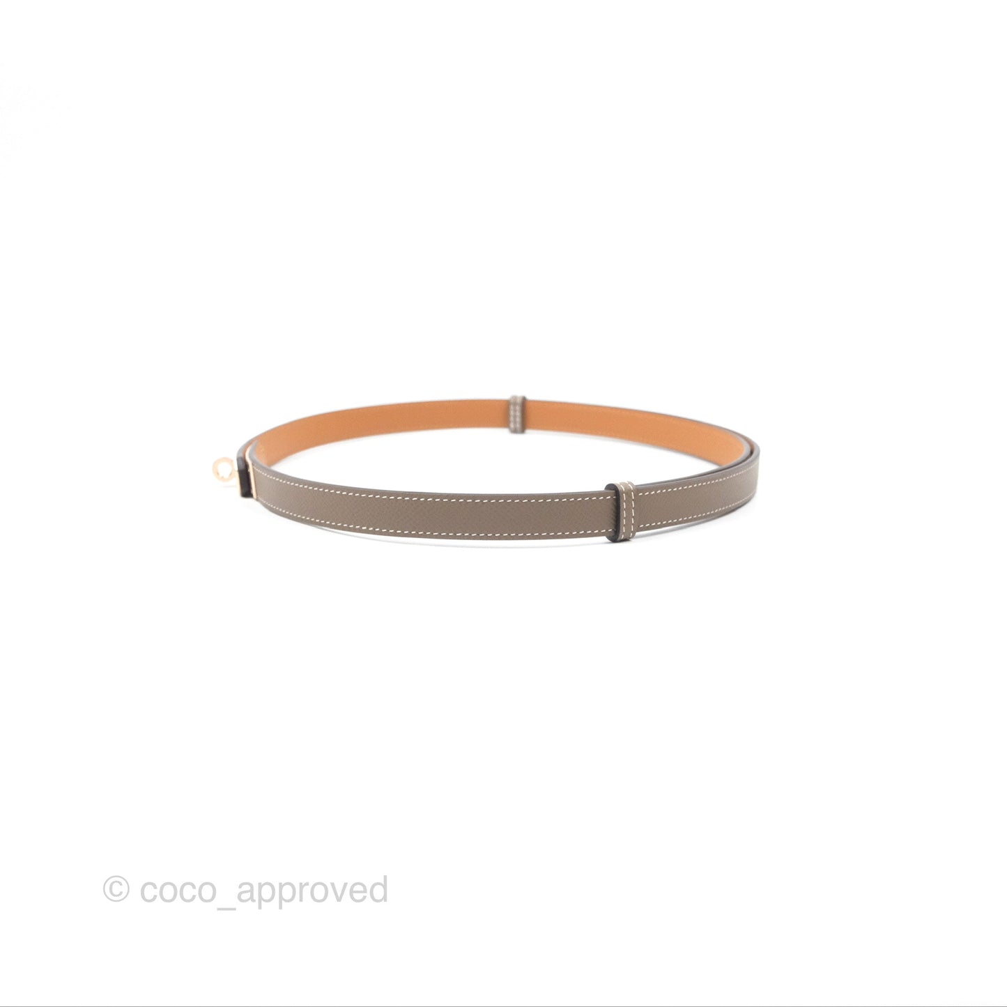 Hermès Epsom Kelly Buckle Belt Etoupe 18 Rose Gold Hardware