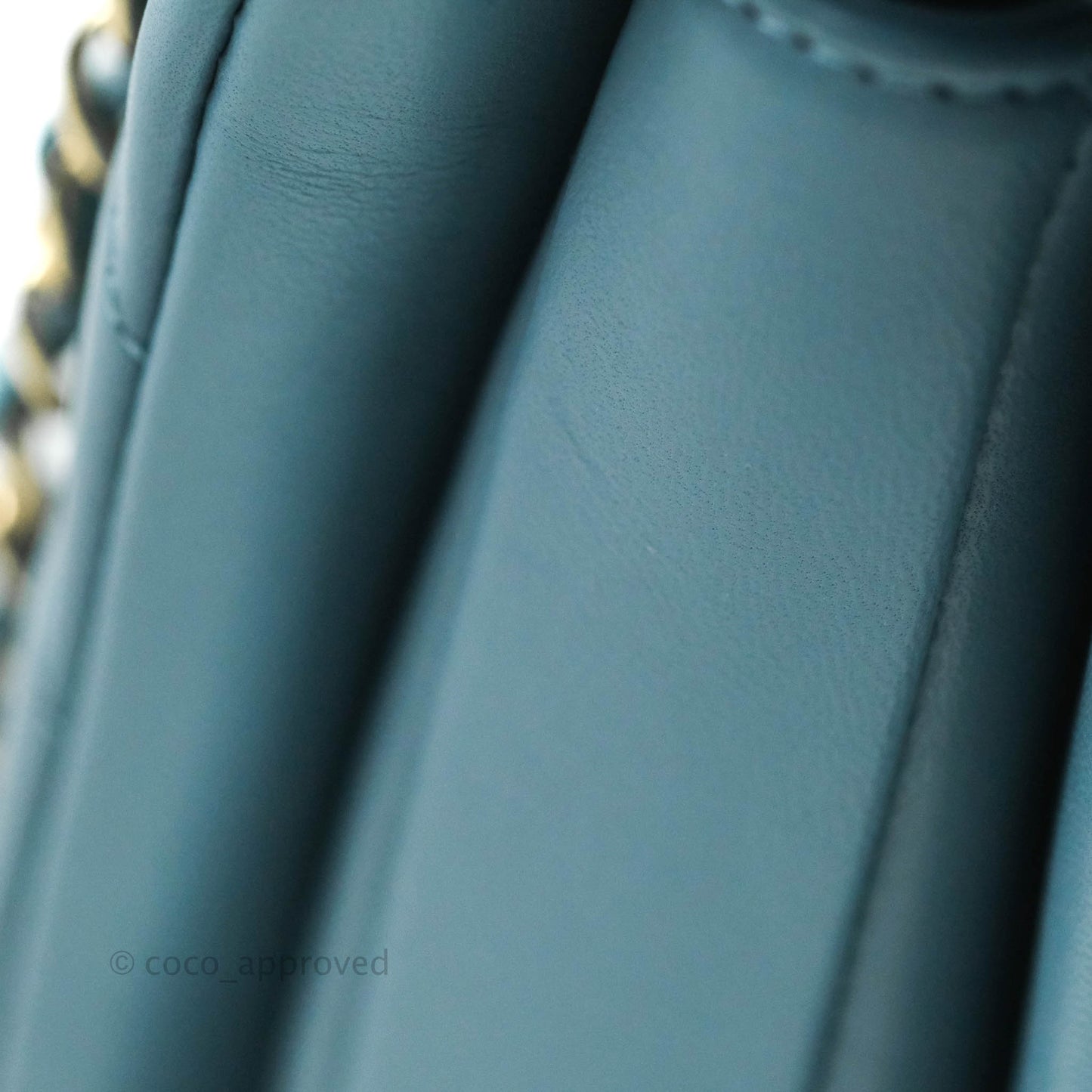 Chanel Trendy CC Chevron Small Blue Lambskin Gold Hardware
