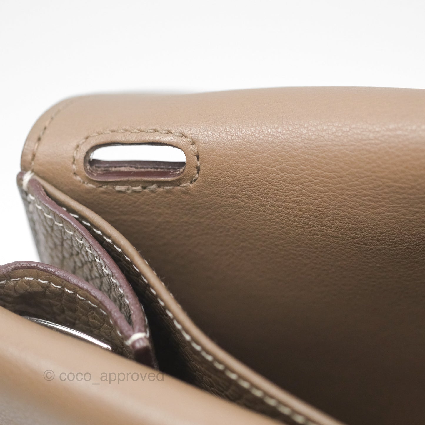 Hermès Halzan 31 Etoupe Clemence Palladium Hardware