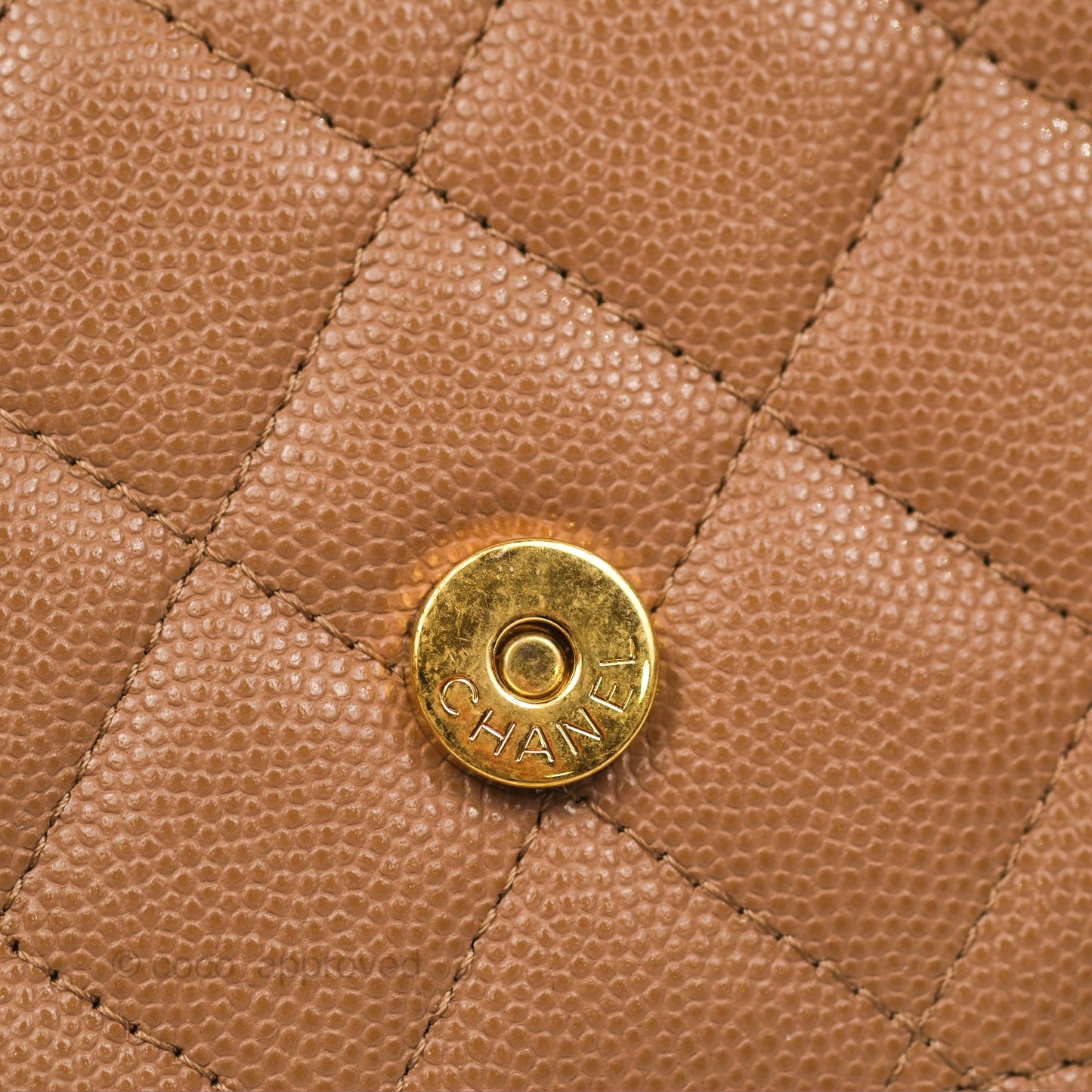 Chanel Coco First Wallet On Chain WOC Dark Beige Caviar Gold Hardware 22K