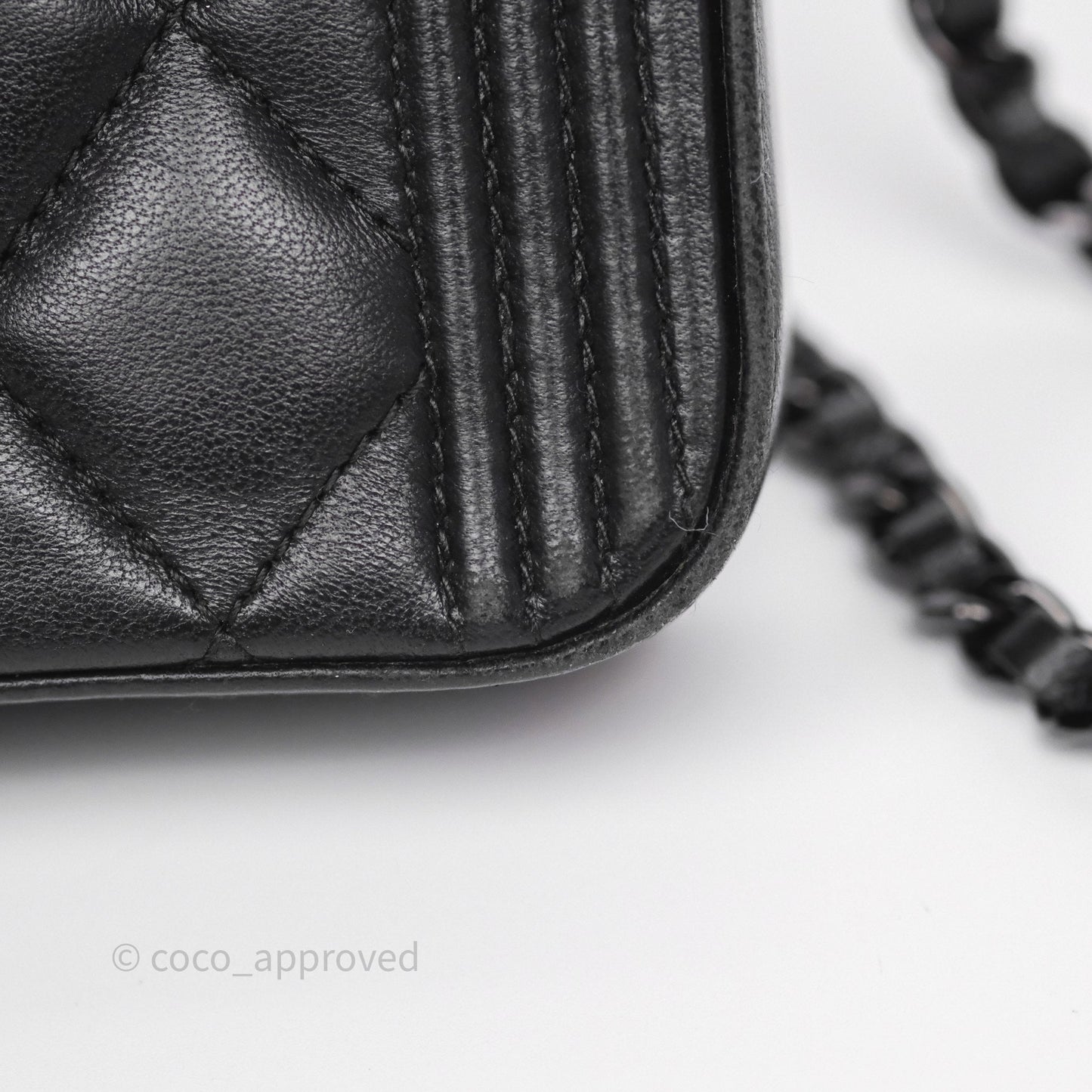 Chanel Boy Double Zip Clutch On Chain So Black Lambskin