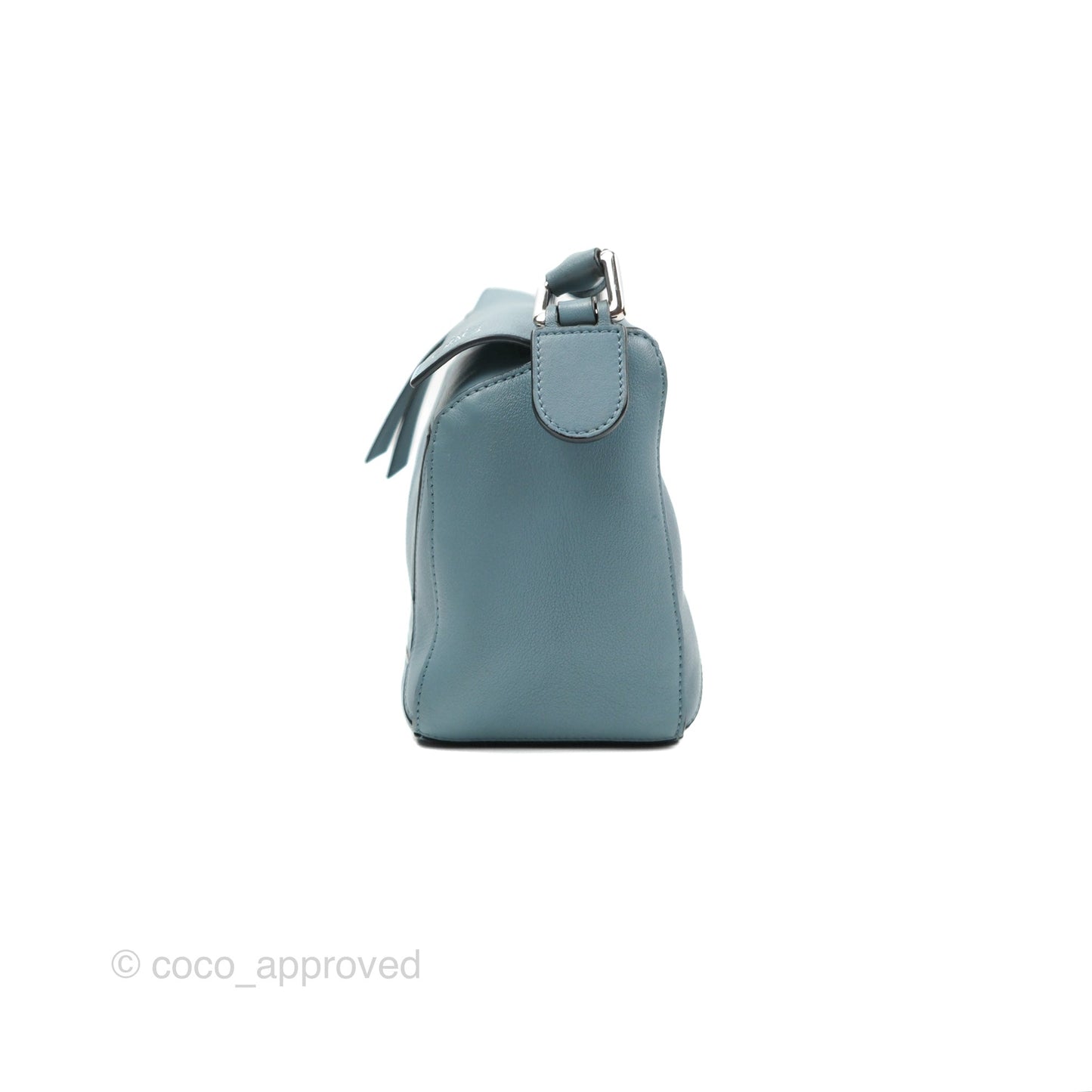 Loewe Small Puzzle Bag Stone Blue Calfskin Silver Hardware