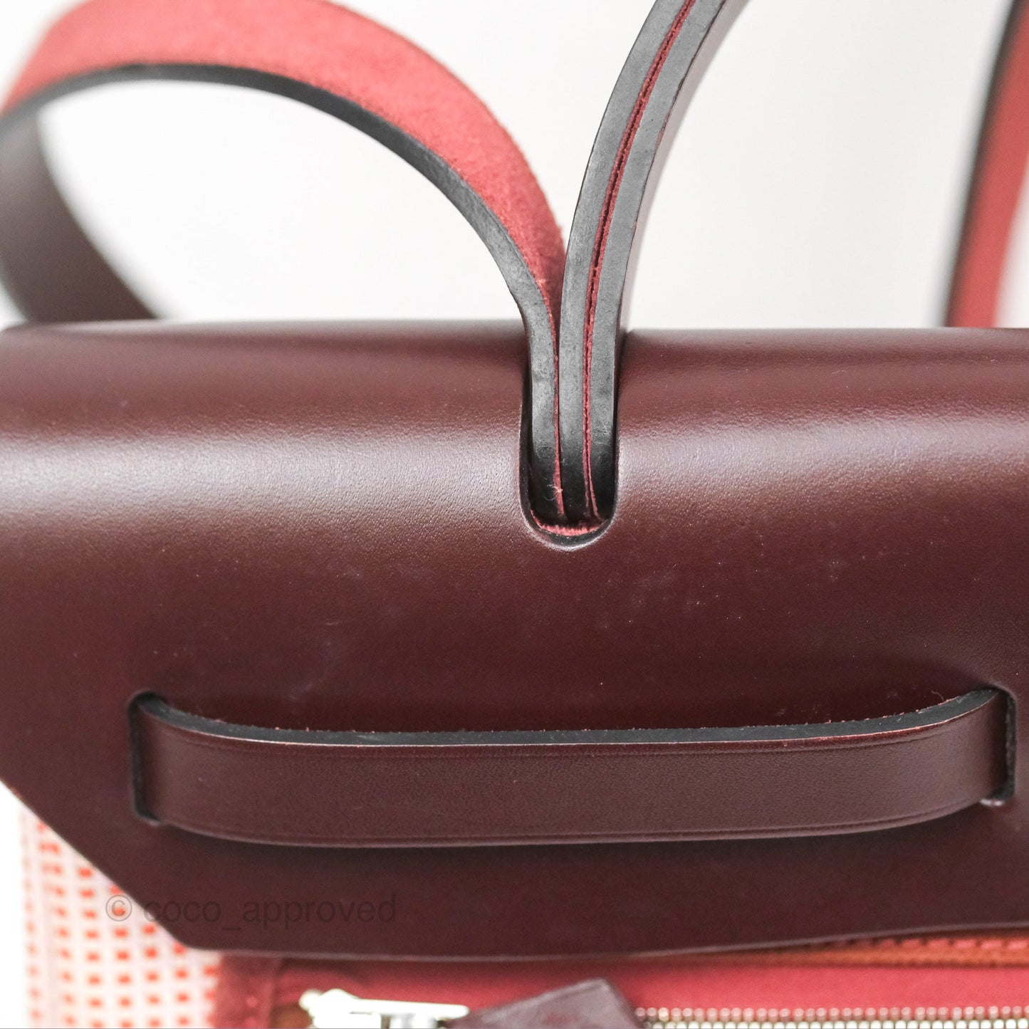 Hermès Herbag Retourne Zip 31 Ecru/Brique/Mauve Pale/Rouge Sellier Canvas Palladium Hardware