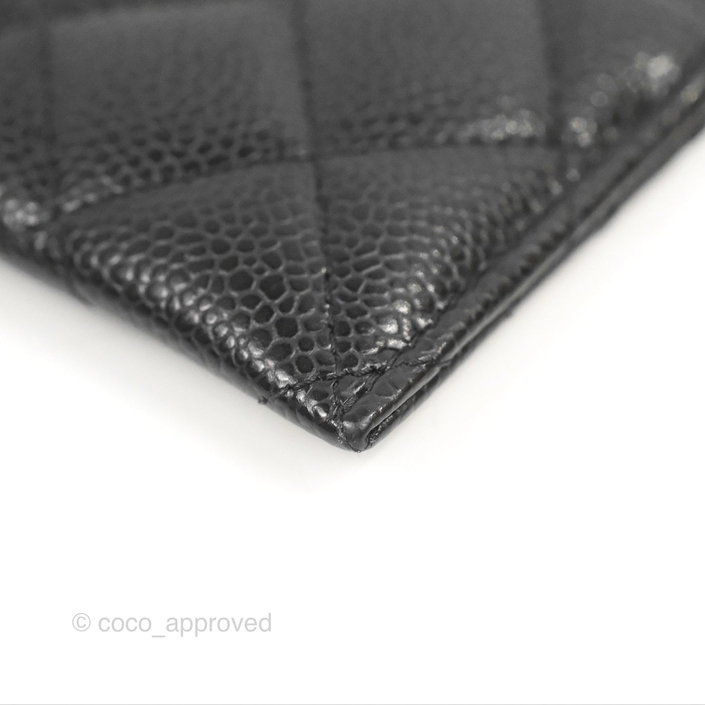 Chanel Classic Flat Card Holder Black Caviar Gold Hardware