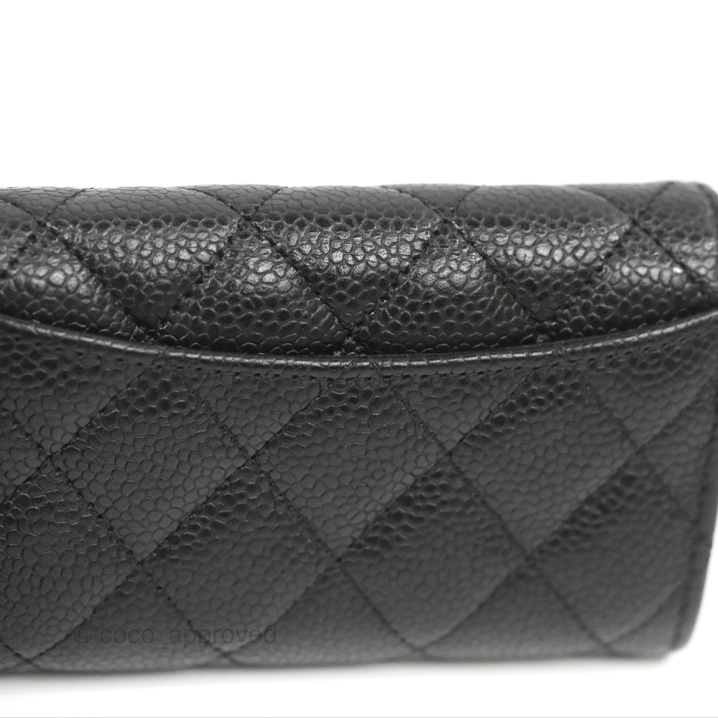 Chanel Classic Flap Card Holder Black Caviar Silver Hardware