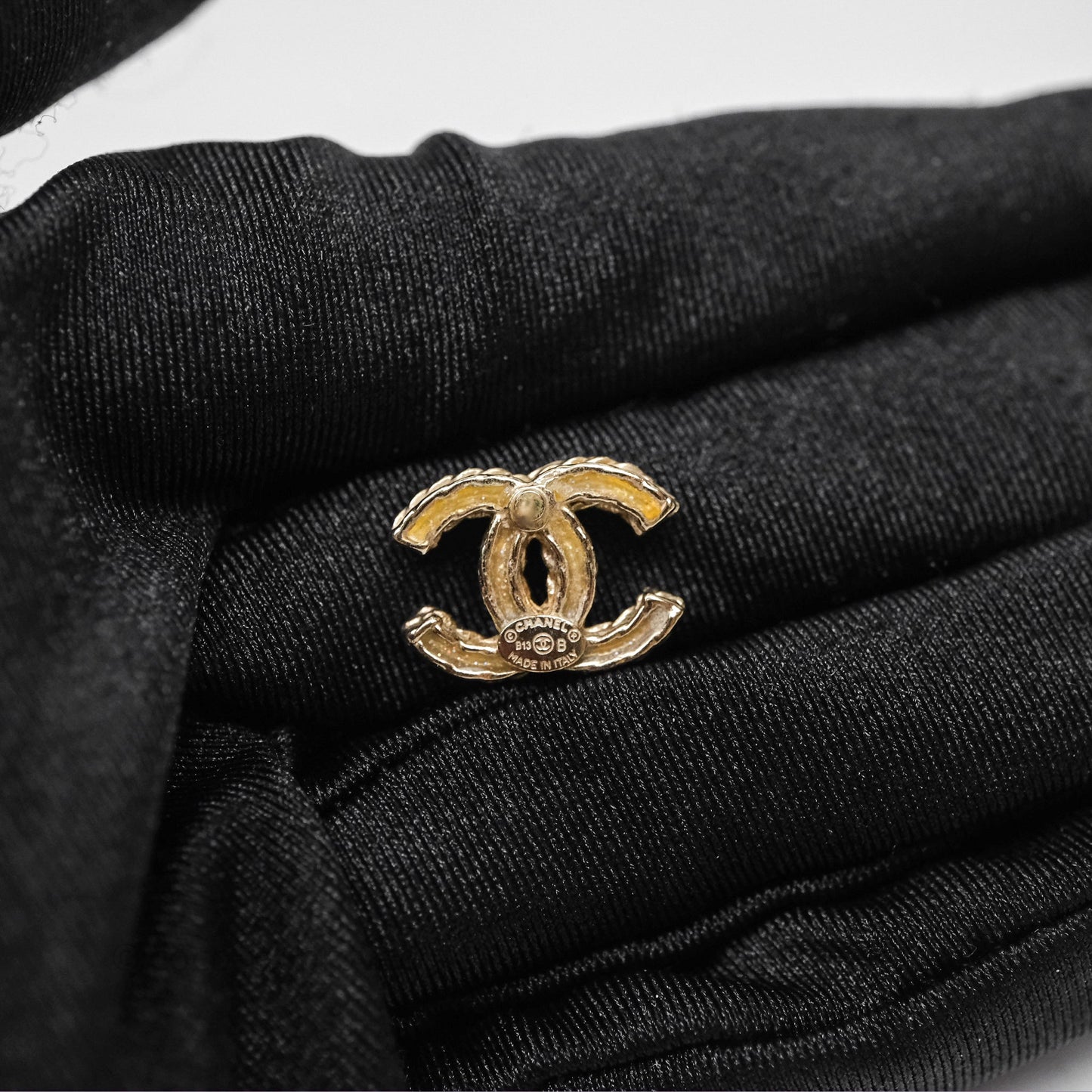 Chanel CC Crystals Earrings Gold Tone 13B