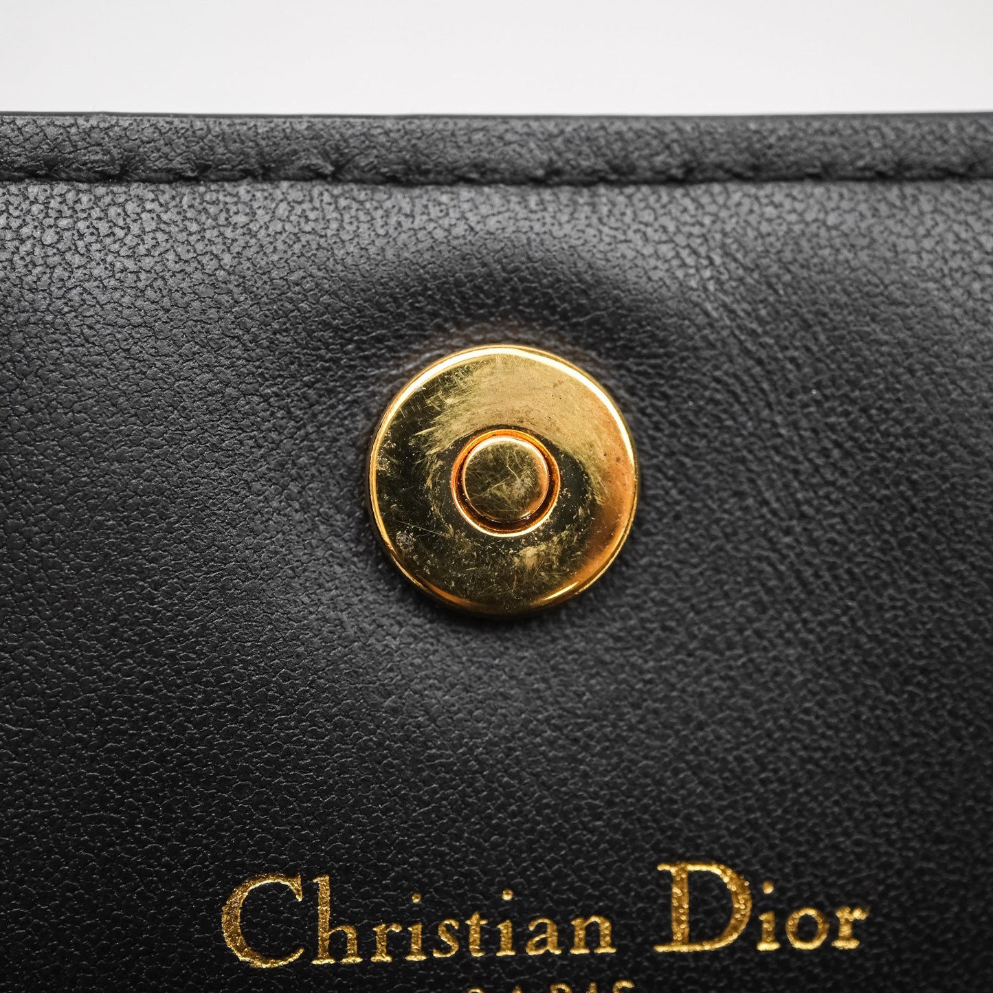 Dior Caro Glycine Wallet Black Supple Cannage Calfskin Gold Hardware
